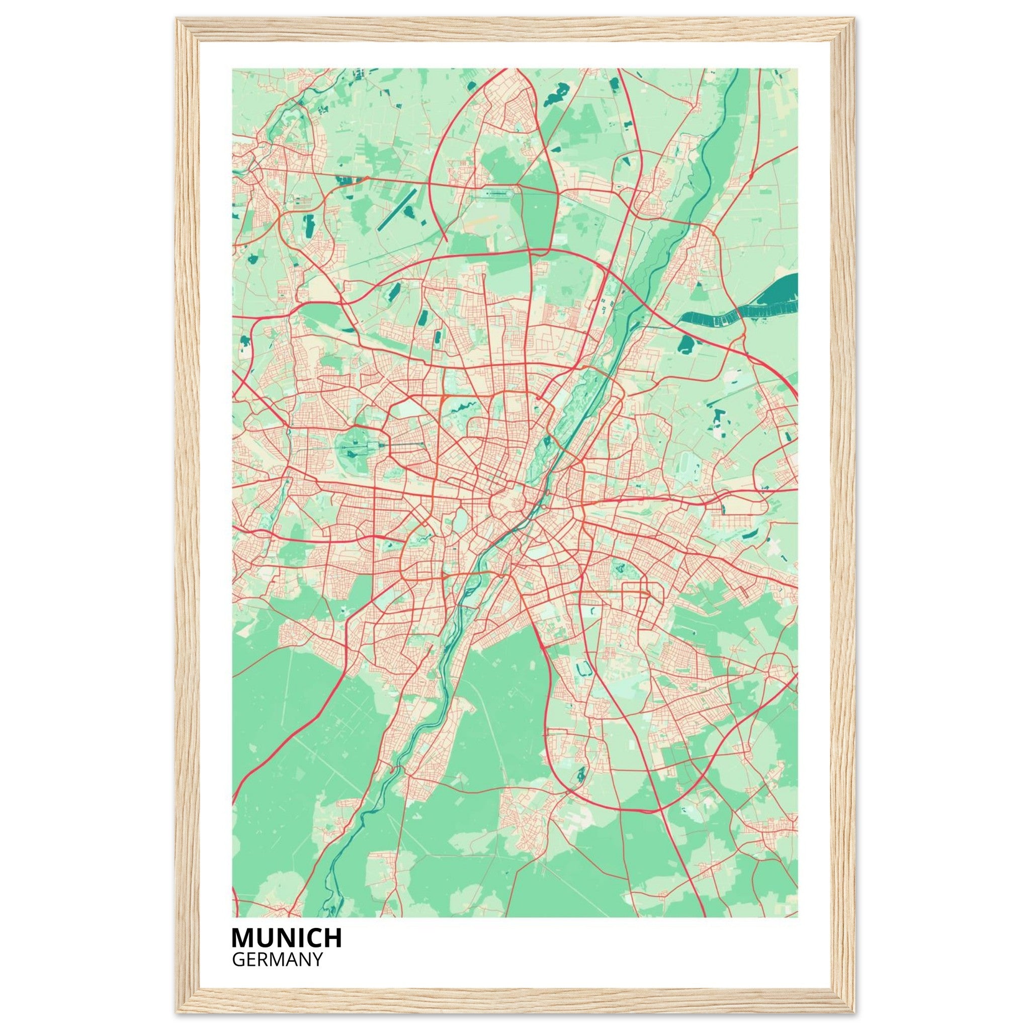 Munich Germany City Map Poster | Custom Map Art Print - Ink And Atlas