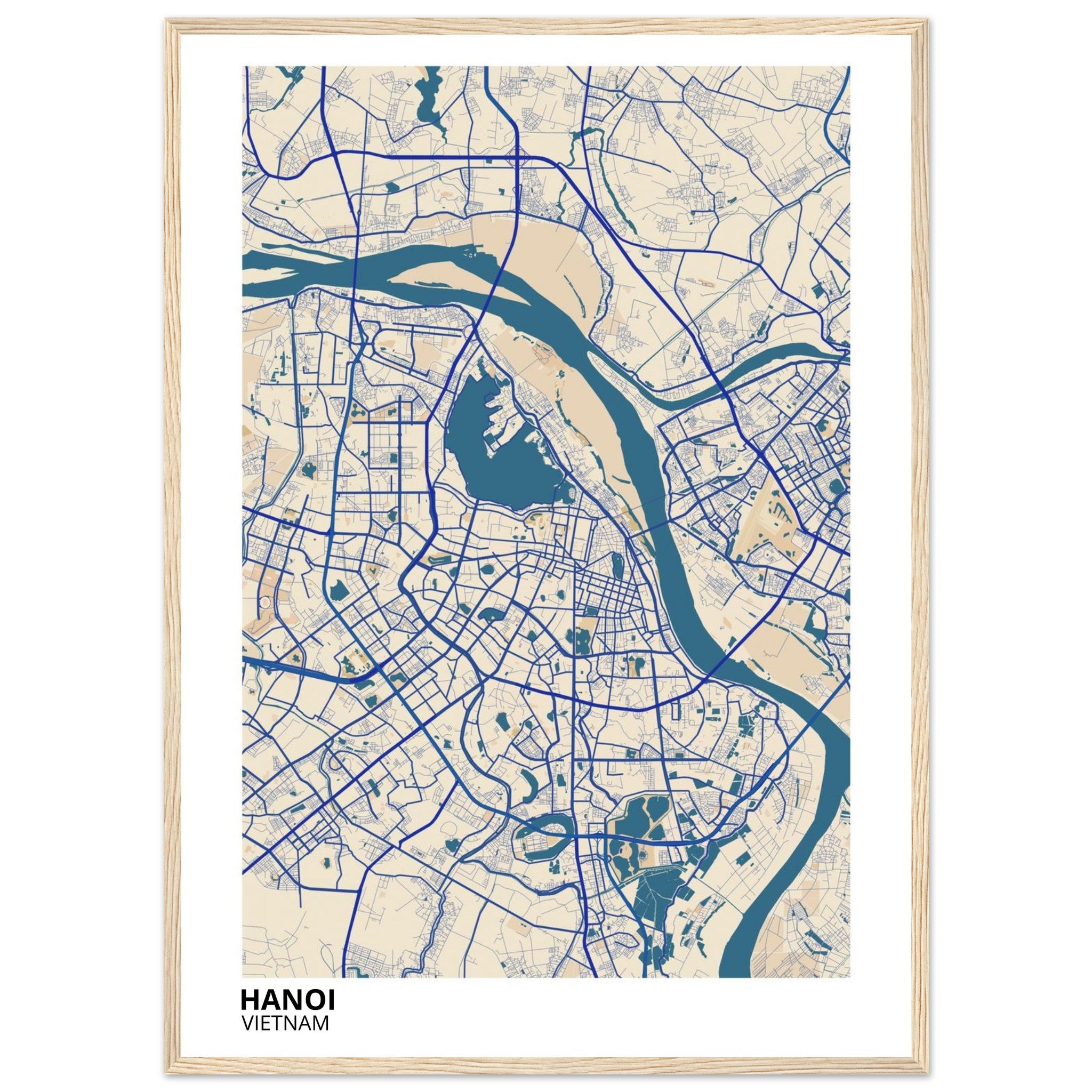 Hanoi Vietnam City Map Poster | Custom Map Art Print - Ink And Atlas