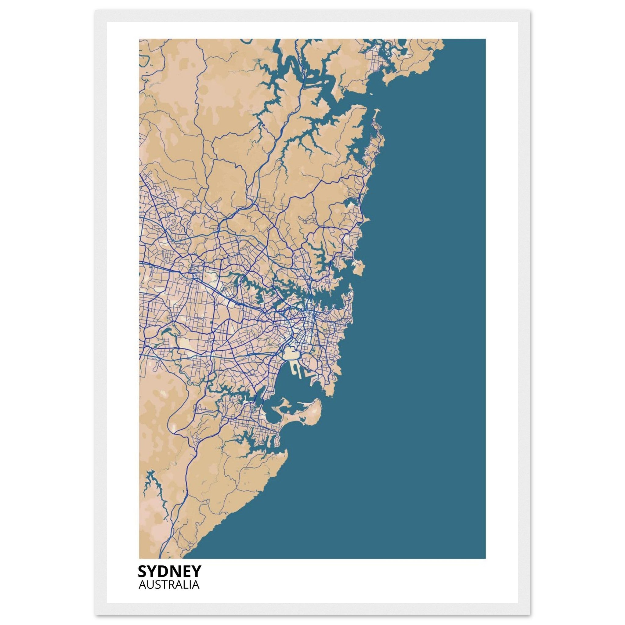 Sydney Australia City Map Poster | Custom Map Art Print - Ink And Atlas