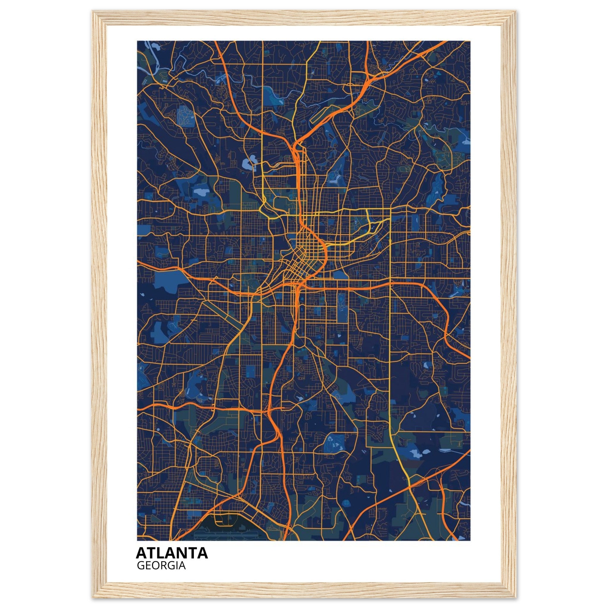 atlanta map poster print