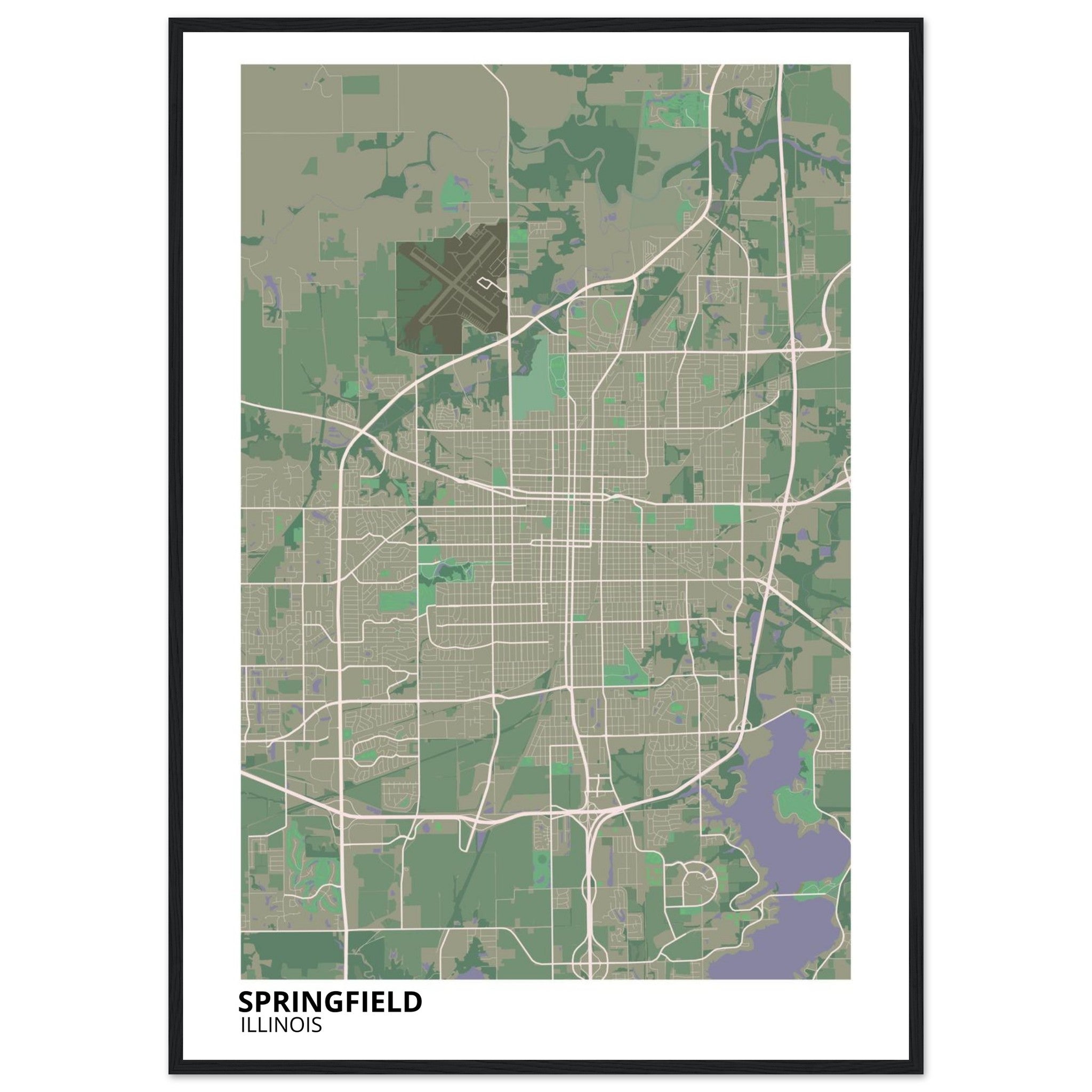 springfield map poster print