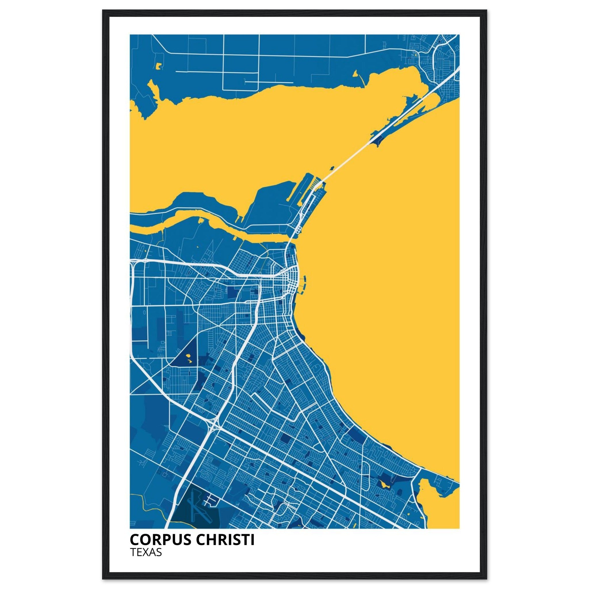 Corpus Christi Texas City Map Poster | Custom Map Art Print - Ink And Atlas
