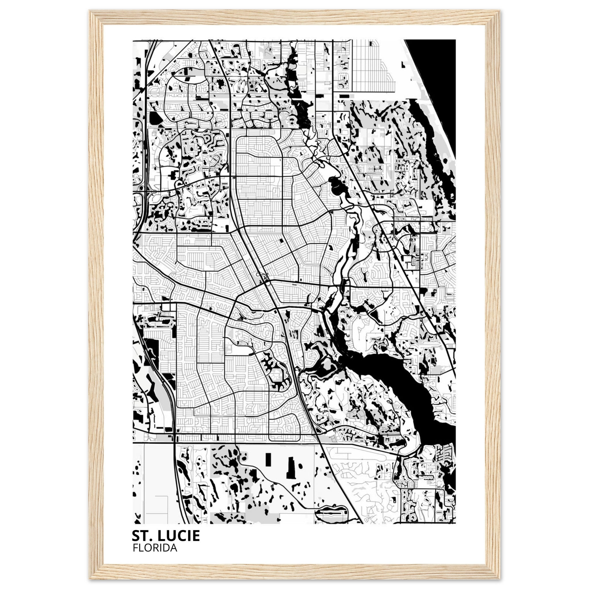 st lucie map poster print
