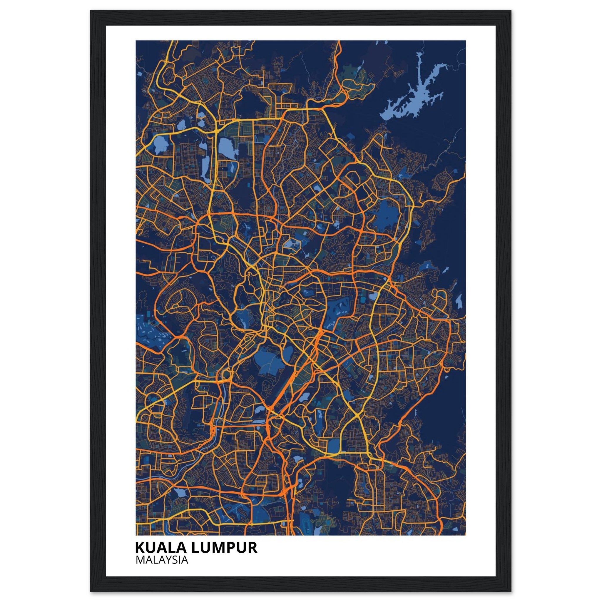 Kuala Lumpur Malaysia City Map Poster | Custom Map Art Print - Ink And Atlas