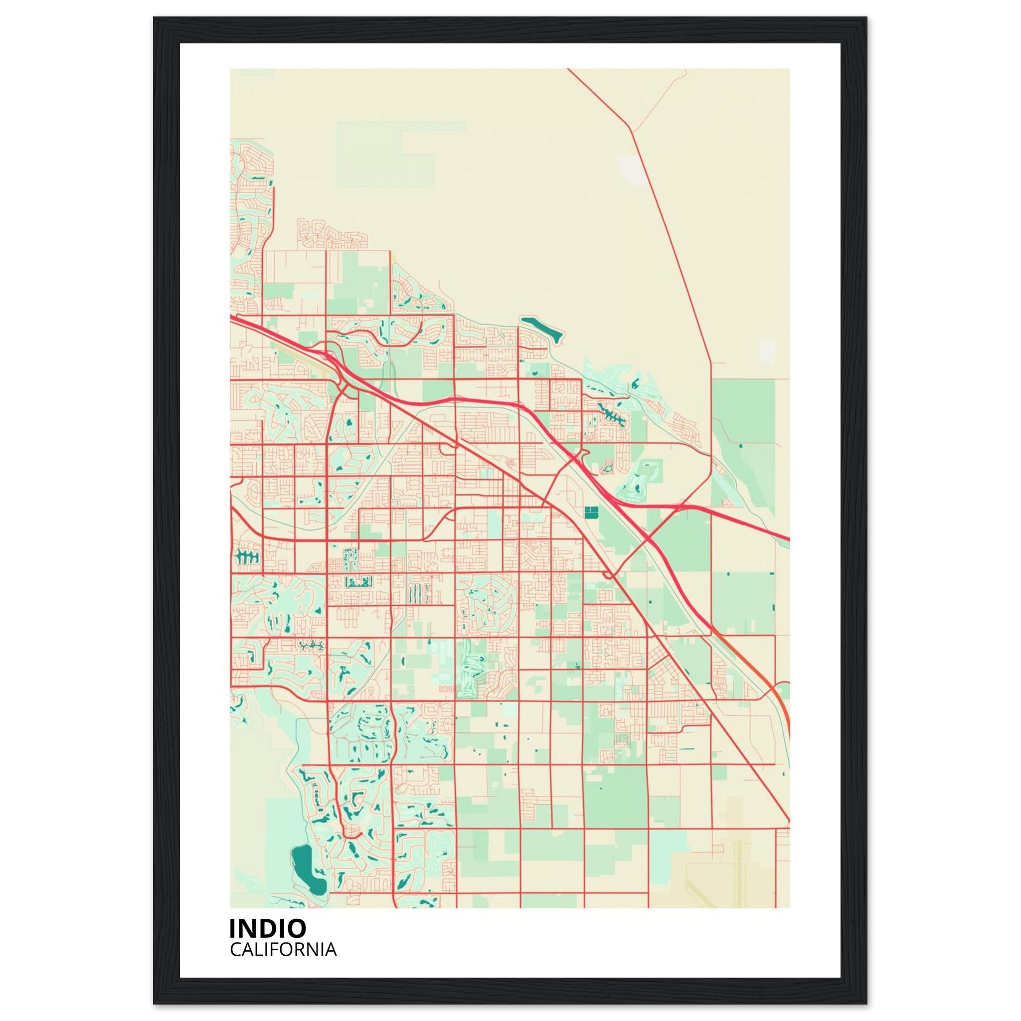 Indio California City Map Poster | Custom Map Art Print - Ink And Atlas
