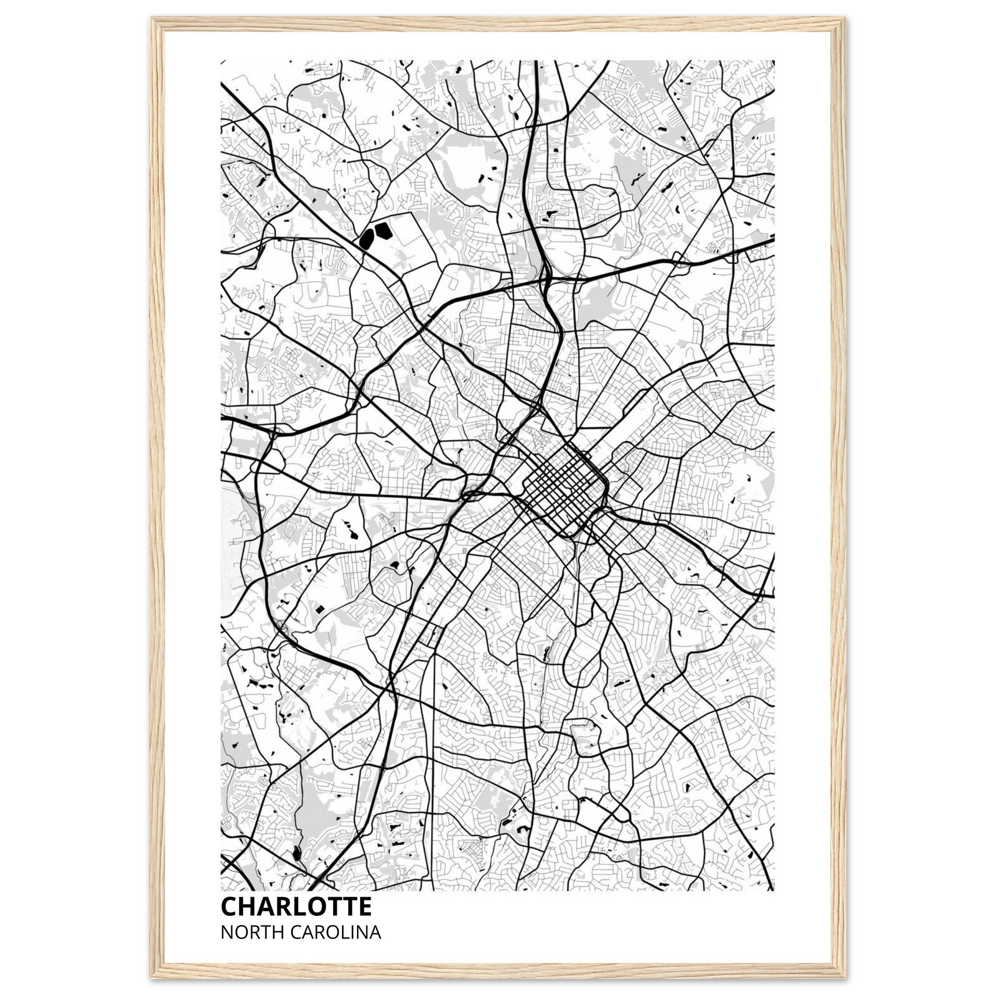 charlotte map poster print