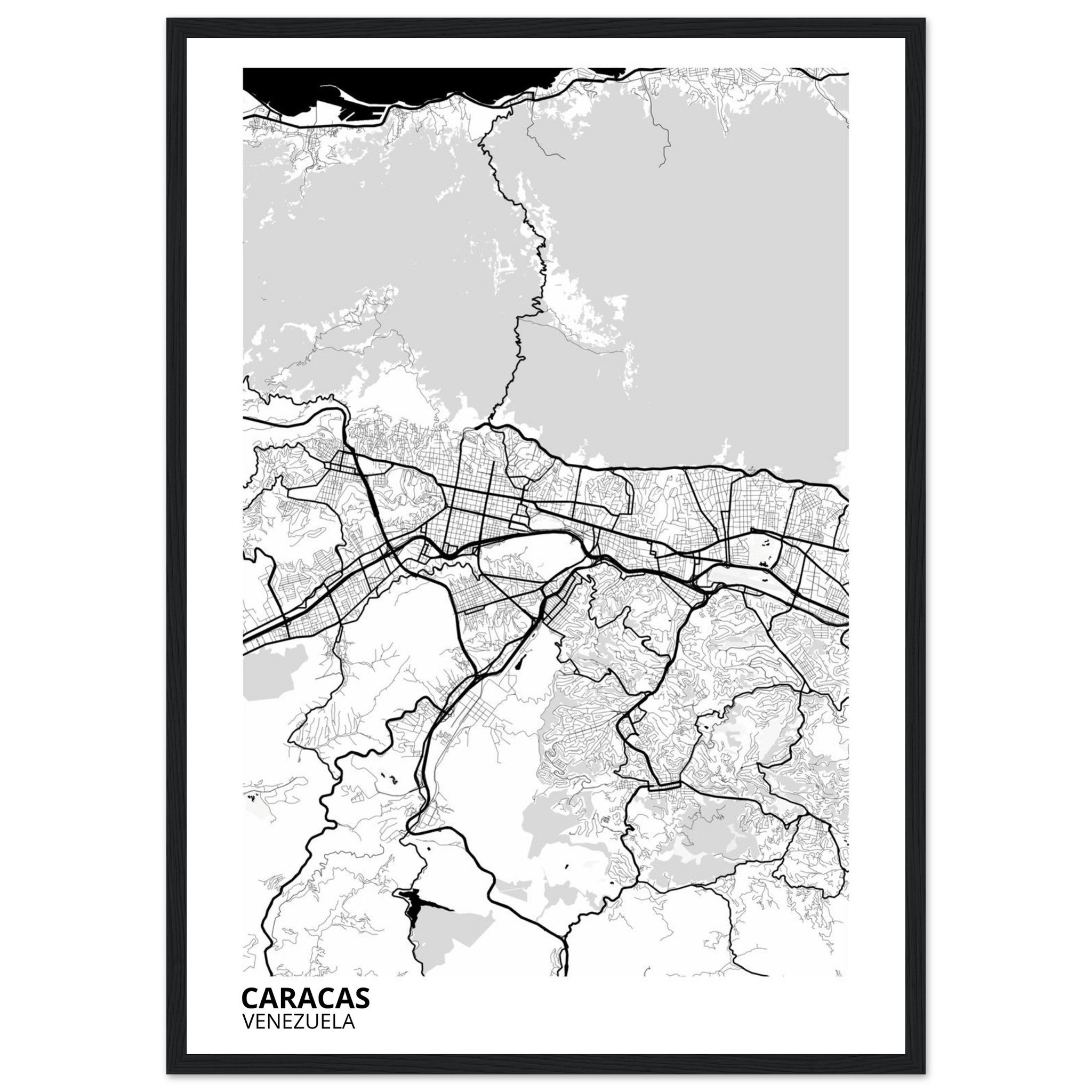 Caracas Venezuela City Map Poster | Custom Map Art Print - Ink And Atlas