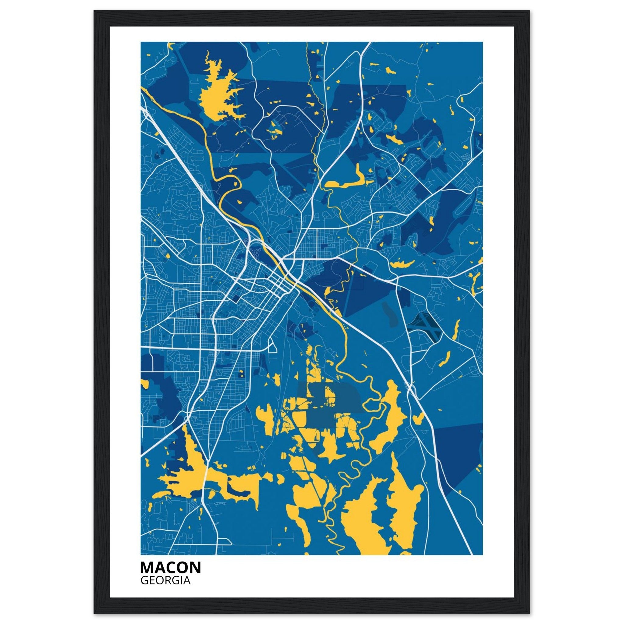Macon Georgia City Map Poster | Custom Map Art Print - Ink And Atlas