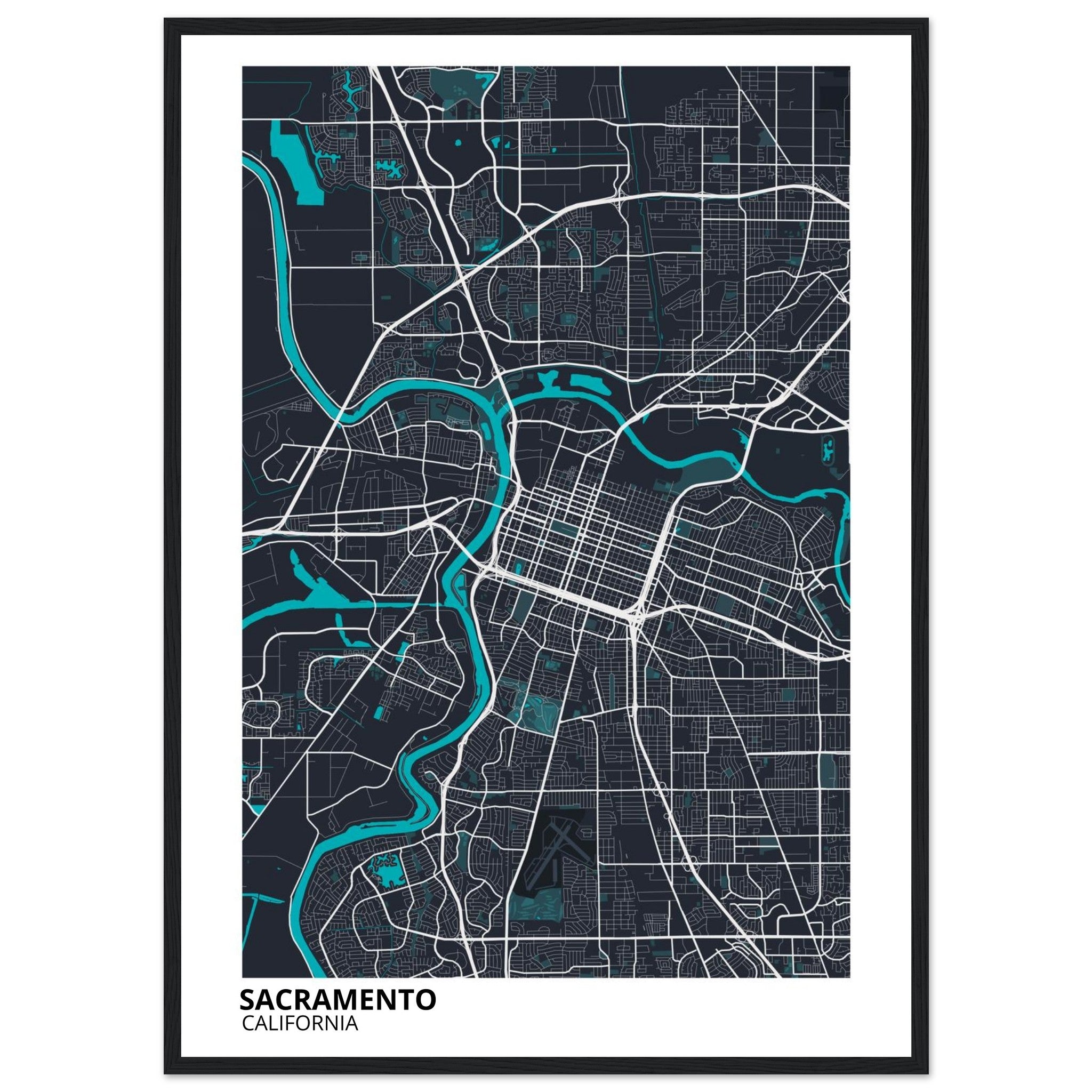 sacramento map poster print