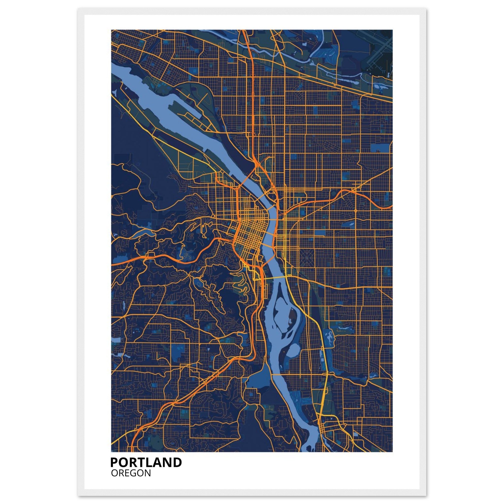 portland map poster print