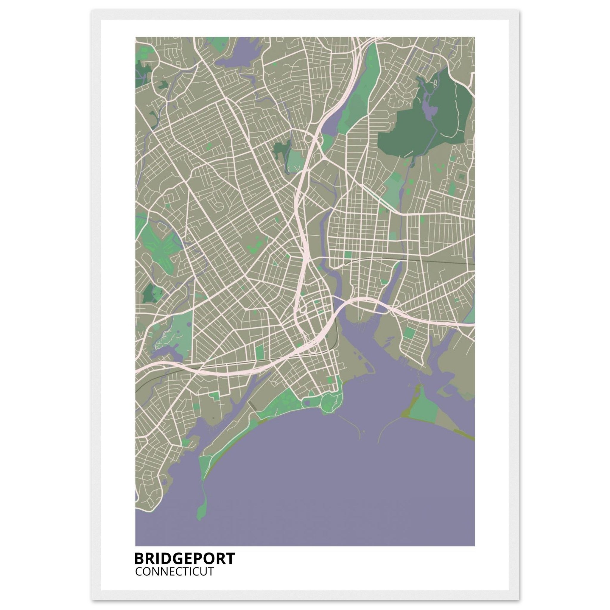bridgeport map poster print