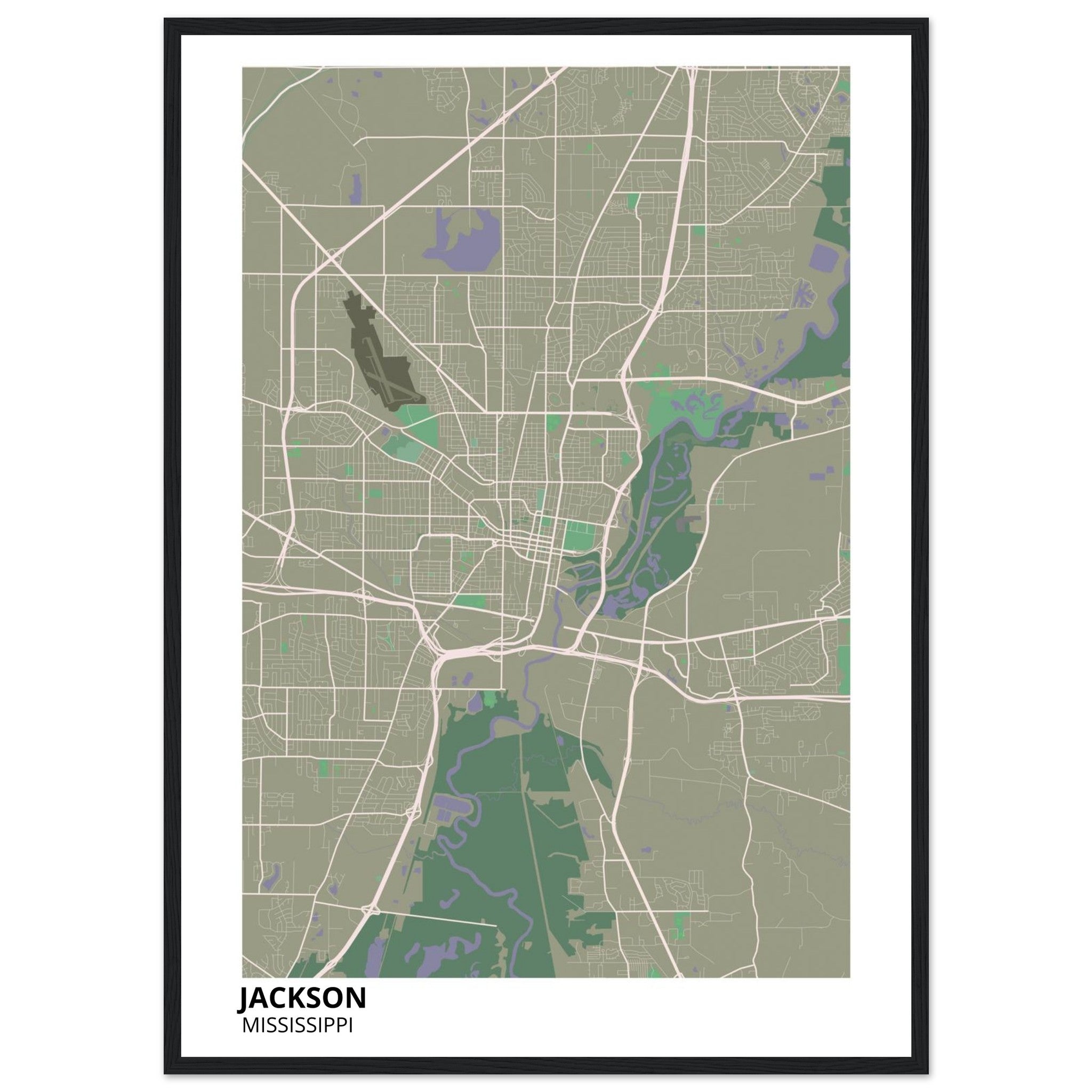 jackson map poster print