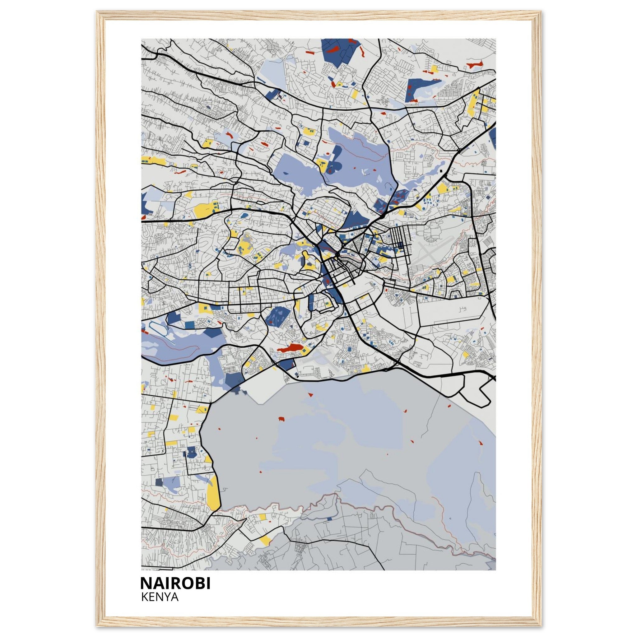 Nairobi Kenya City Map Poster | Custom Map Art Print - Ink And Atlas