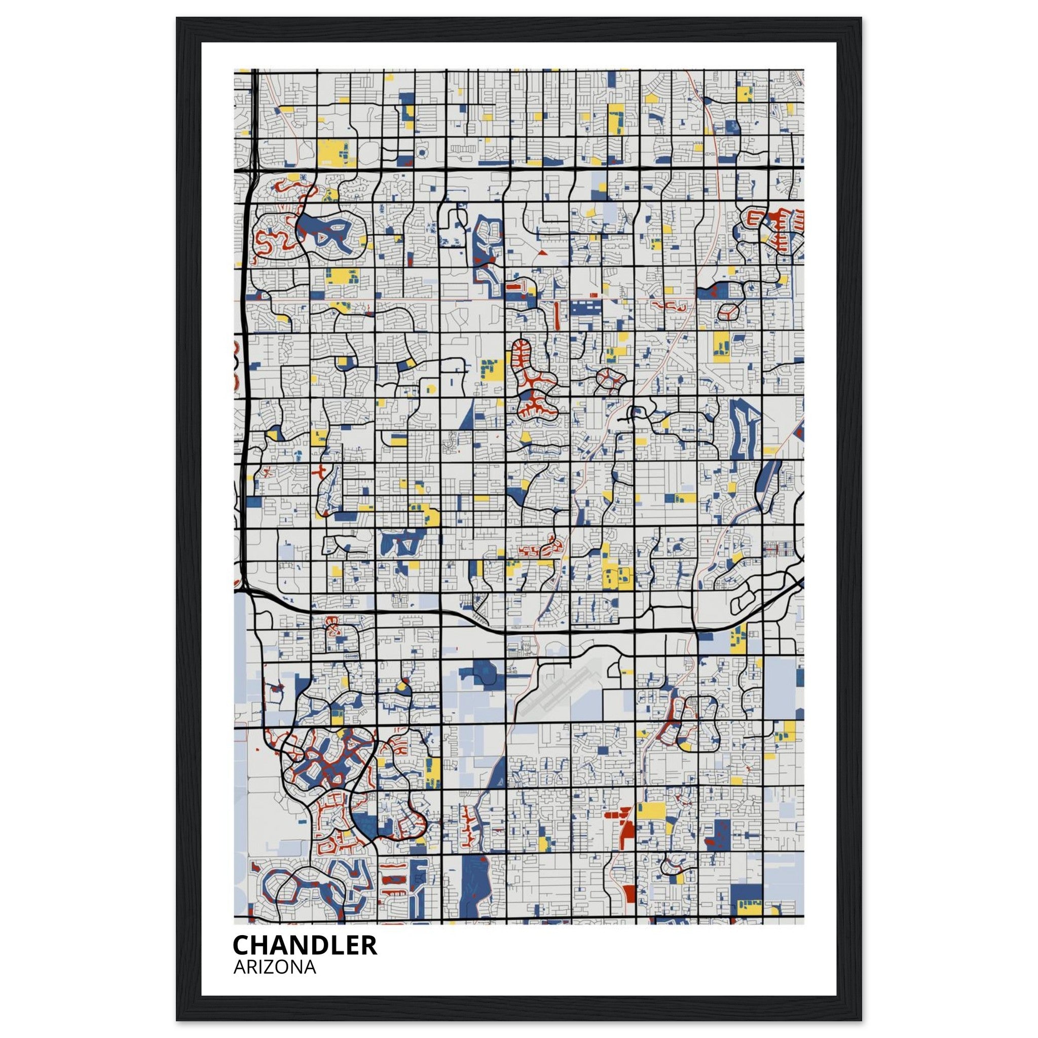 Chandler Arizona City Map Poster | Custom Map Art Print - Ink And Atlas