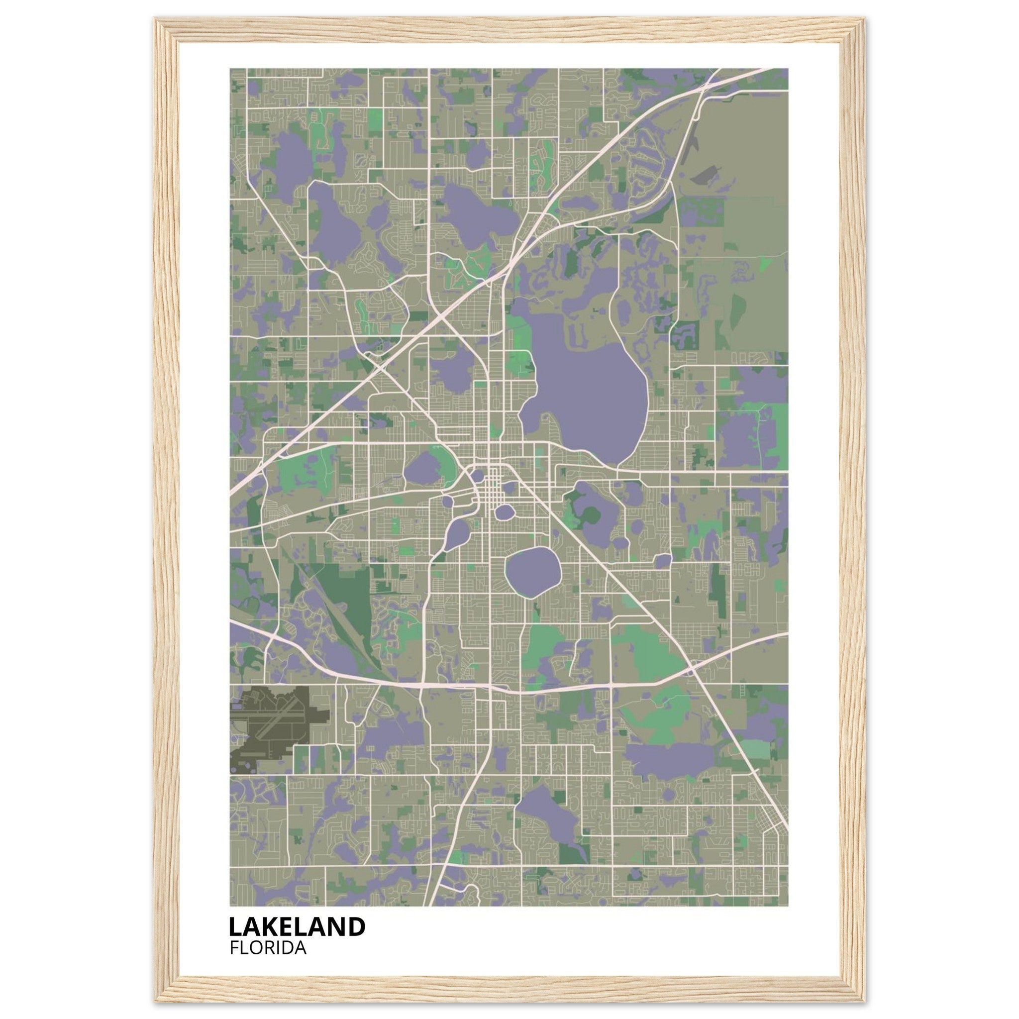 Lakeland Florida City Map Poster | Custom Map Art Print - Ink And Atlas
