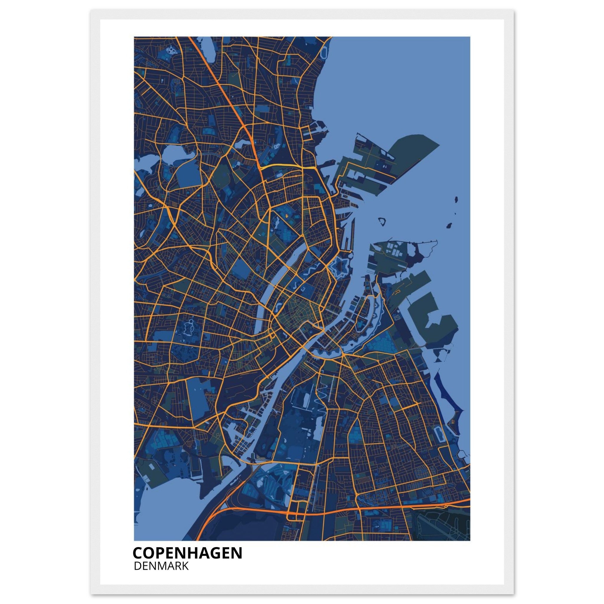Copenhagen Denmark City Map Poster | Custom Map Art Print - Ink And Atlas