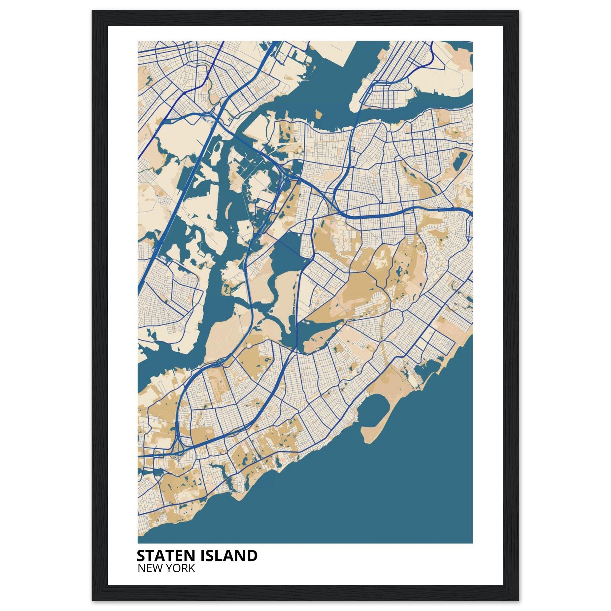 staten island map poster print