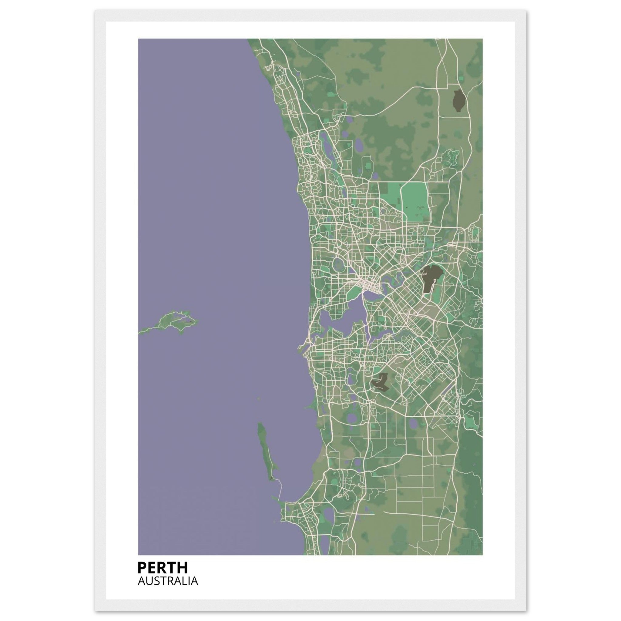 Perth Australia City Map Poster | Custom Map Art Print - Ink And Atlas