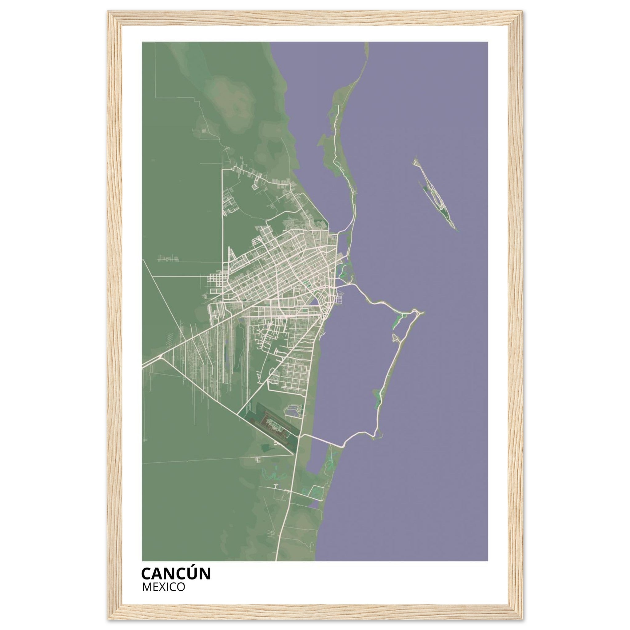 Cancun Mexico City Map Poster | Custom Map Art Print - Ink And Atlas