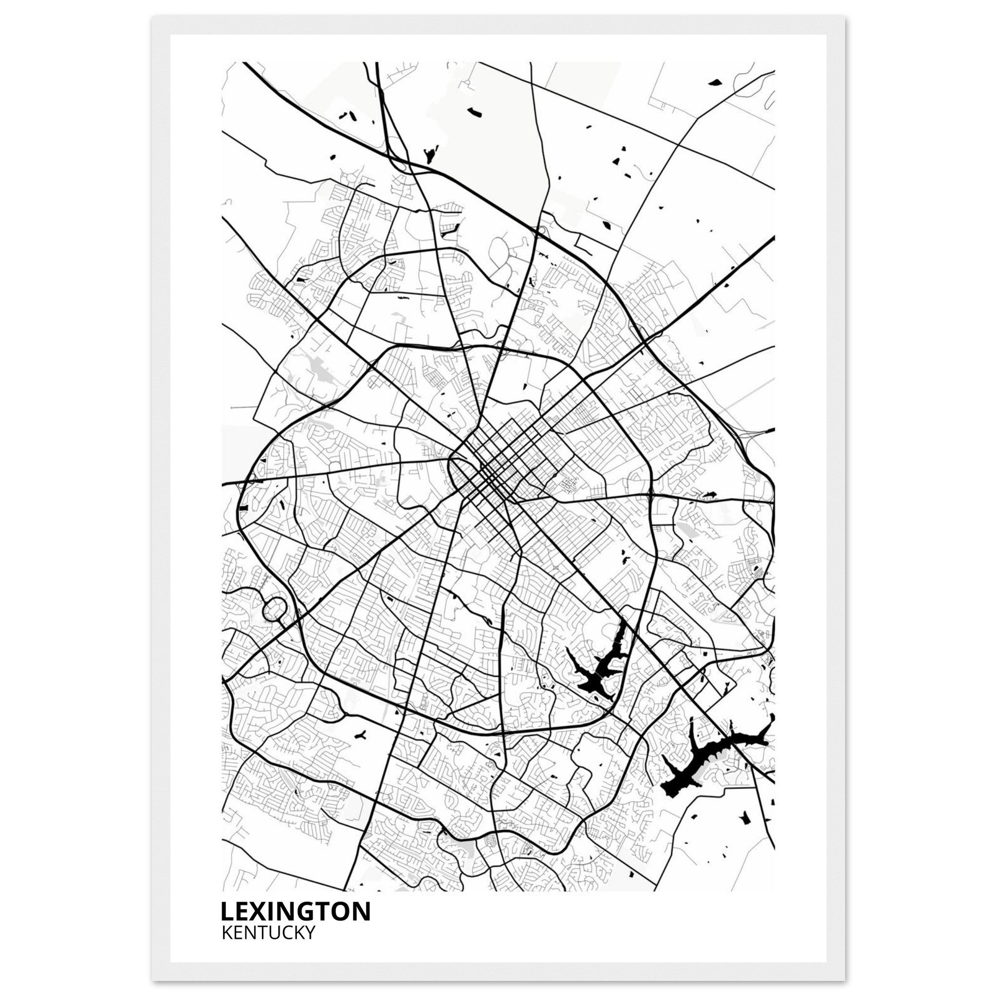 Lexington Kentucky City Map Poster | Custom Map Art Print - Ink And Atlas