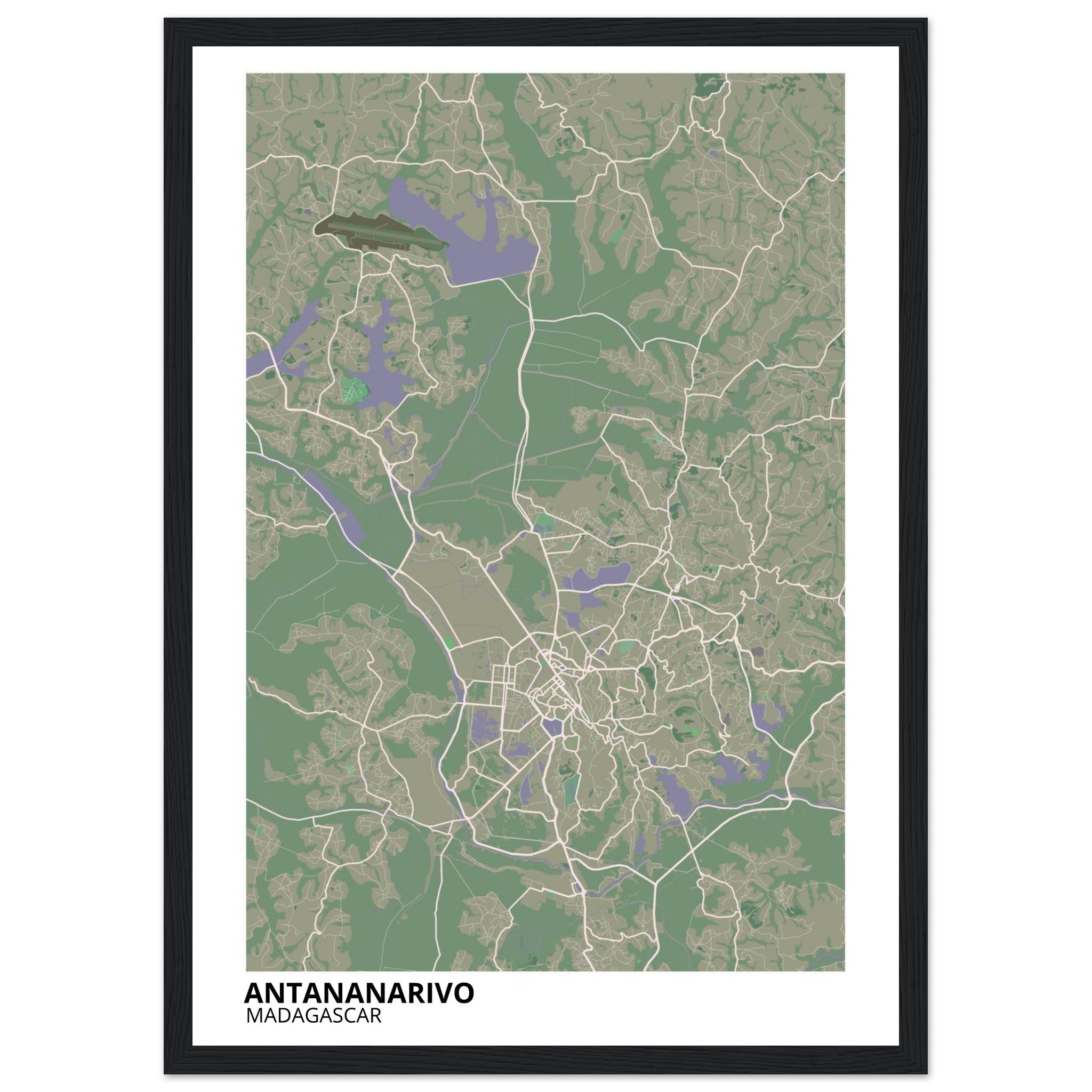 Antananarivo Madagascar City Map Poster | Custom Map Art Print - Ink And Atlas