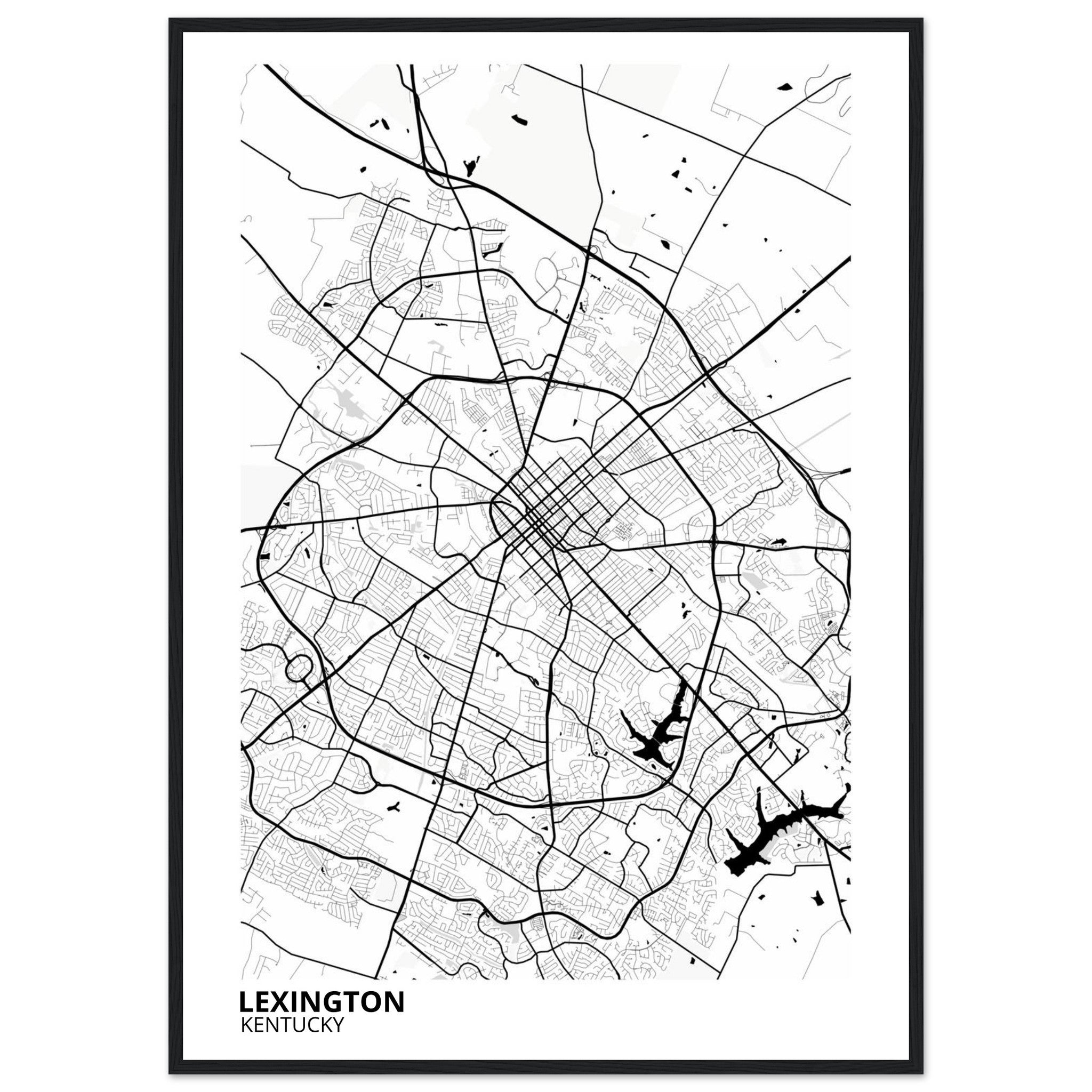Lexington Kentucky City Map Poster | Custom Map Art Print - Ink And Atlas