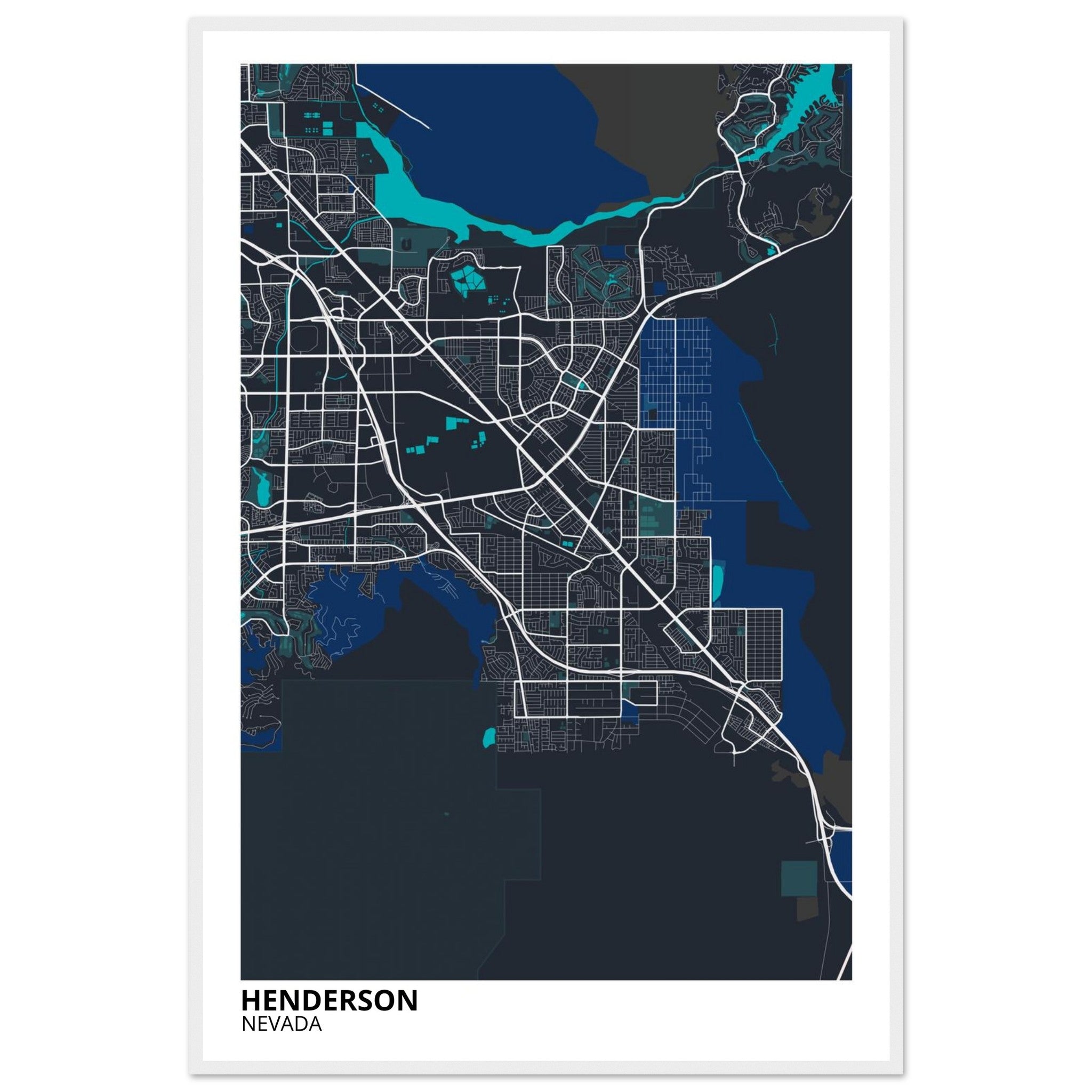 Henderson Nevada City Map Poster | Custom Map Art Print - Ink And Atlas