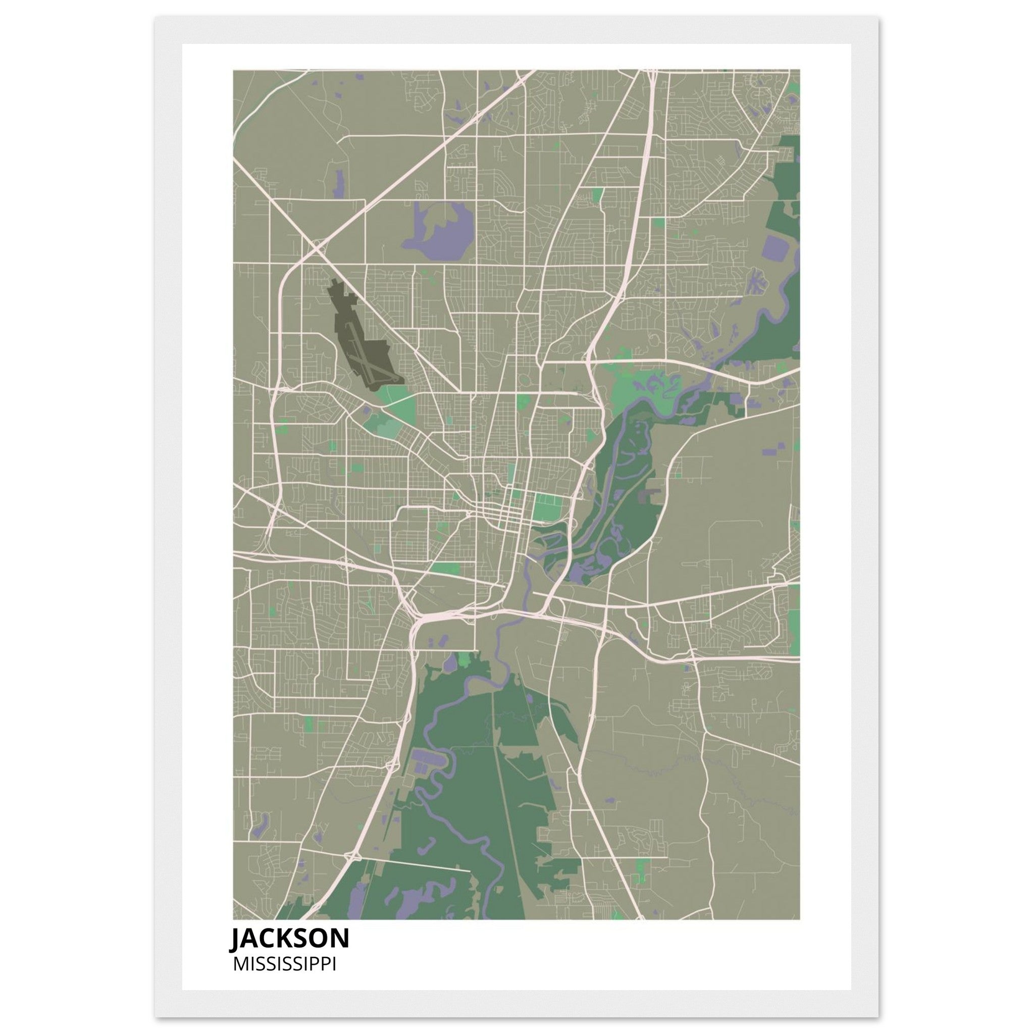 jackson map poster print