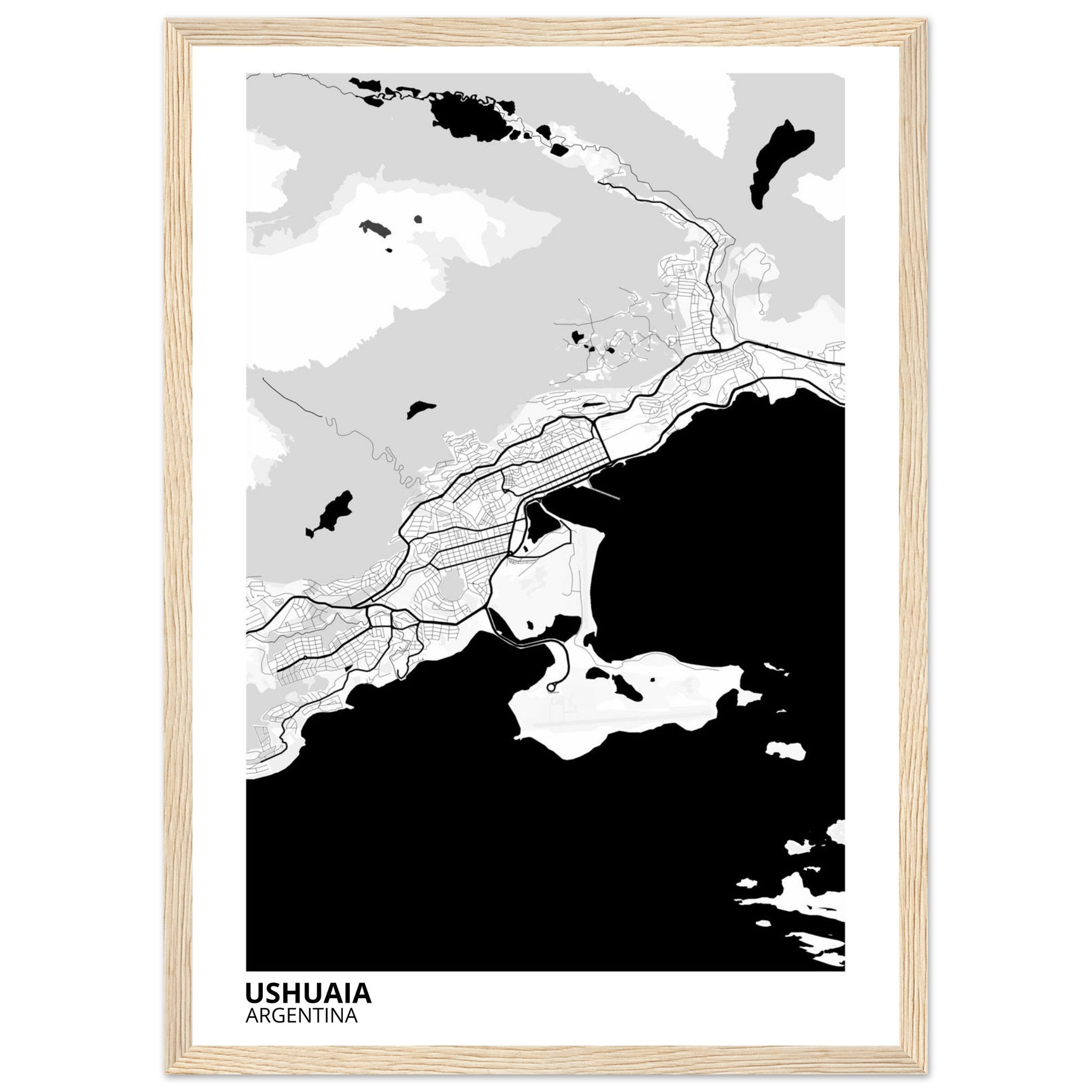 Ushuaia Argentina City Map Poster | Custom Map Art Print - Ink And Atlas