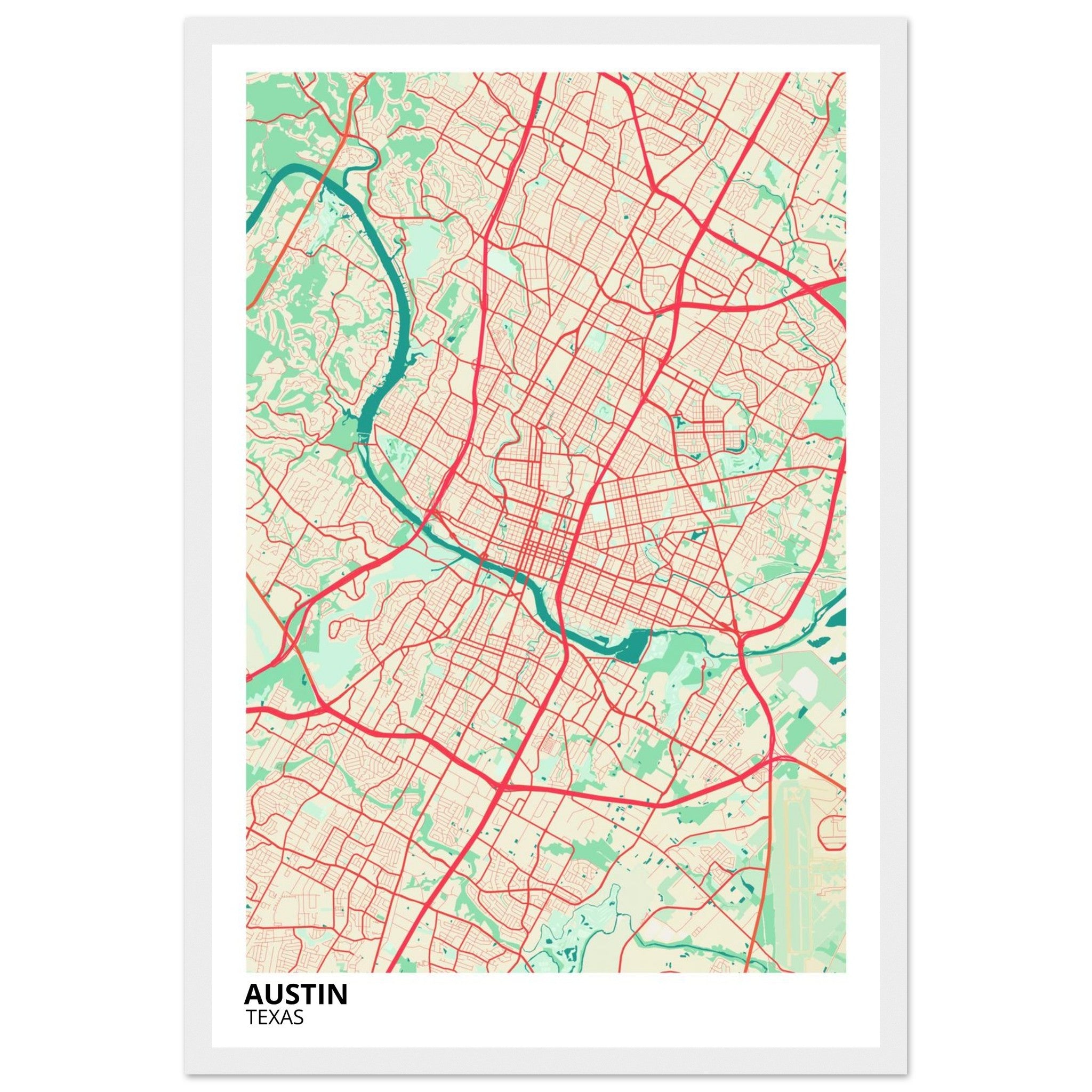 austin map poster print