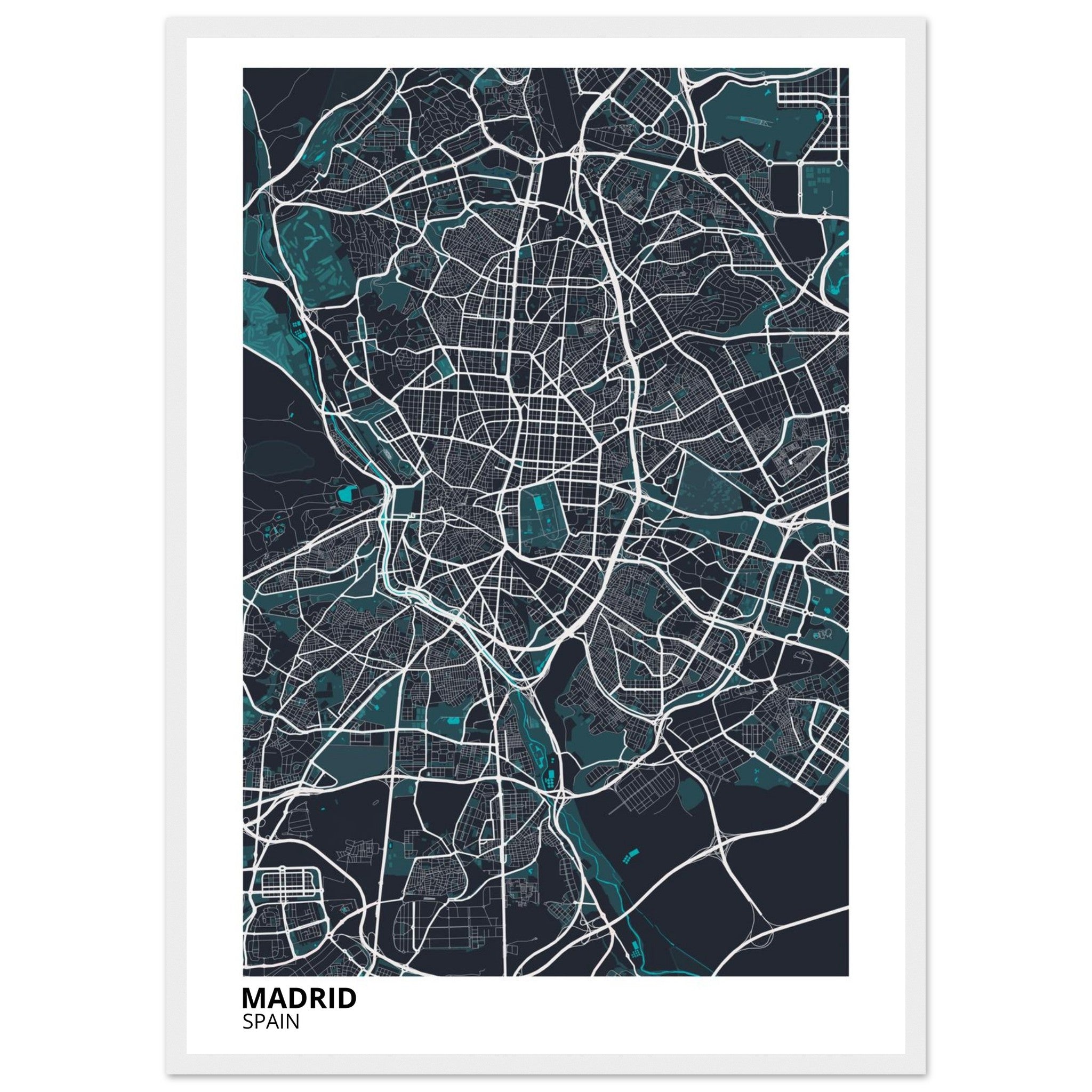 Madrid Spain City Map Poster | Custom Map Art Print - Ink And Atlas