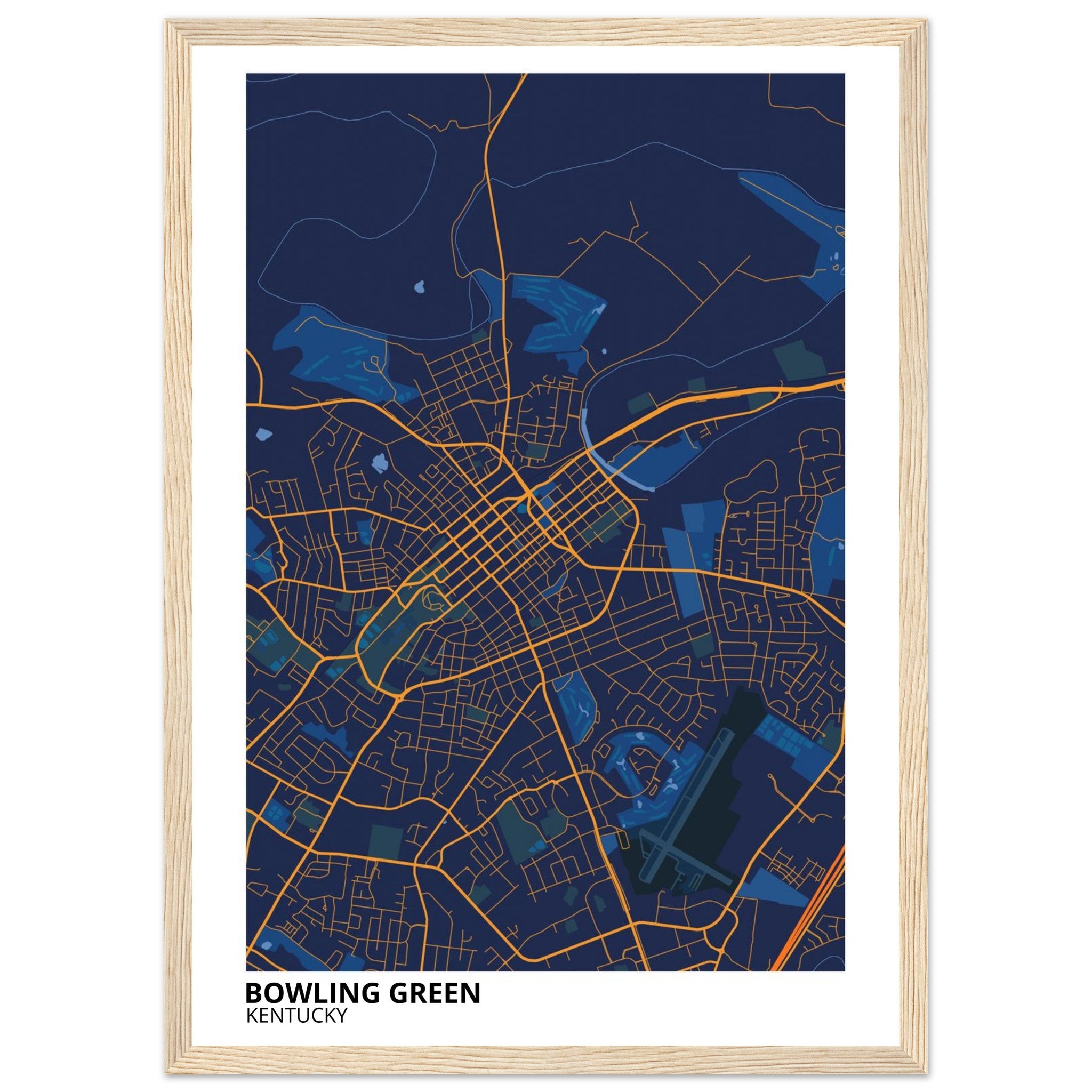 Bowling Green Kentucky City Map Poster | Custom Map Art Print - Ink And Atlas