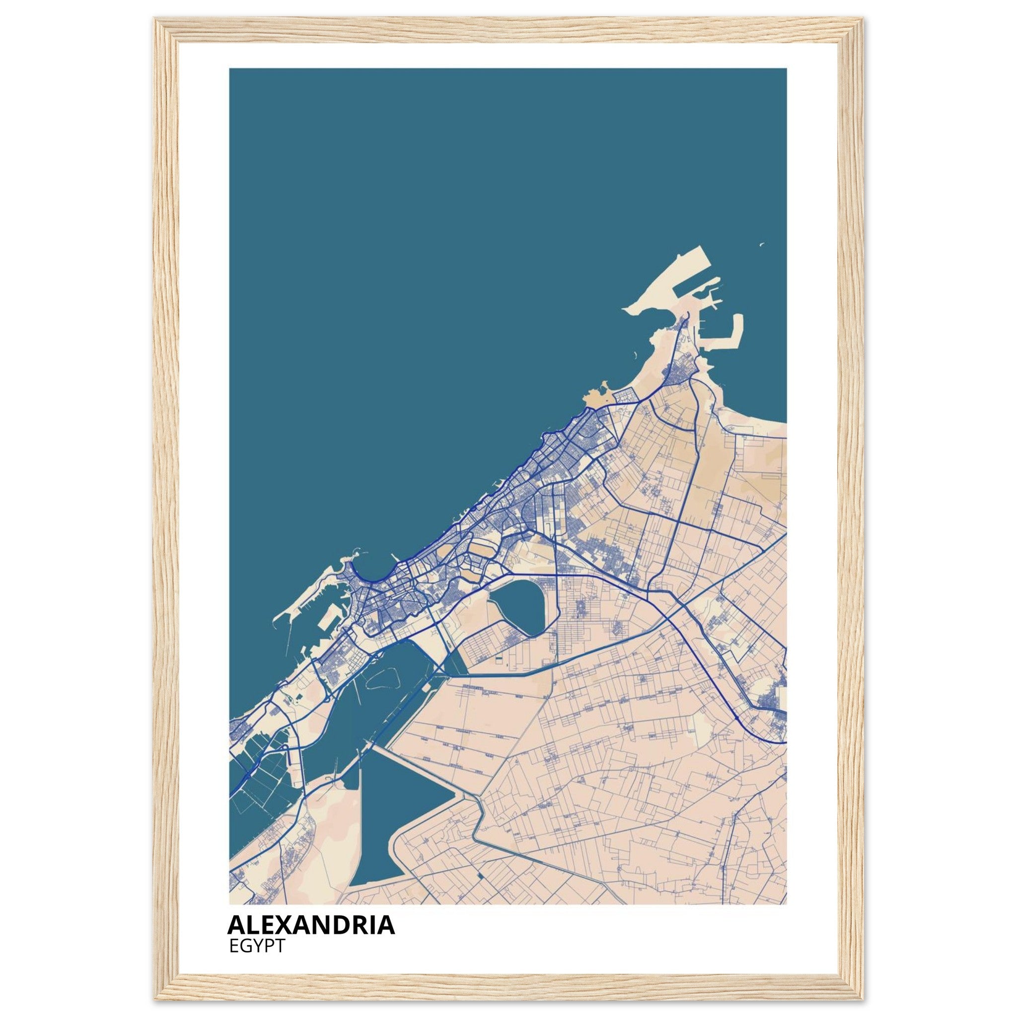 Alexandria Egypt City Map Poster | Custom Map Art Print - Ink And Atlas