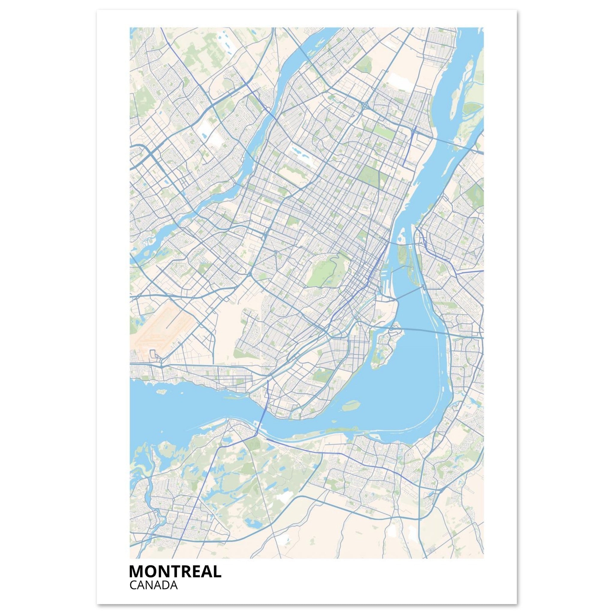 Montreal Canada City Map Poster | Custom Map Art Print - Ink And Atlas