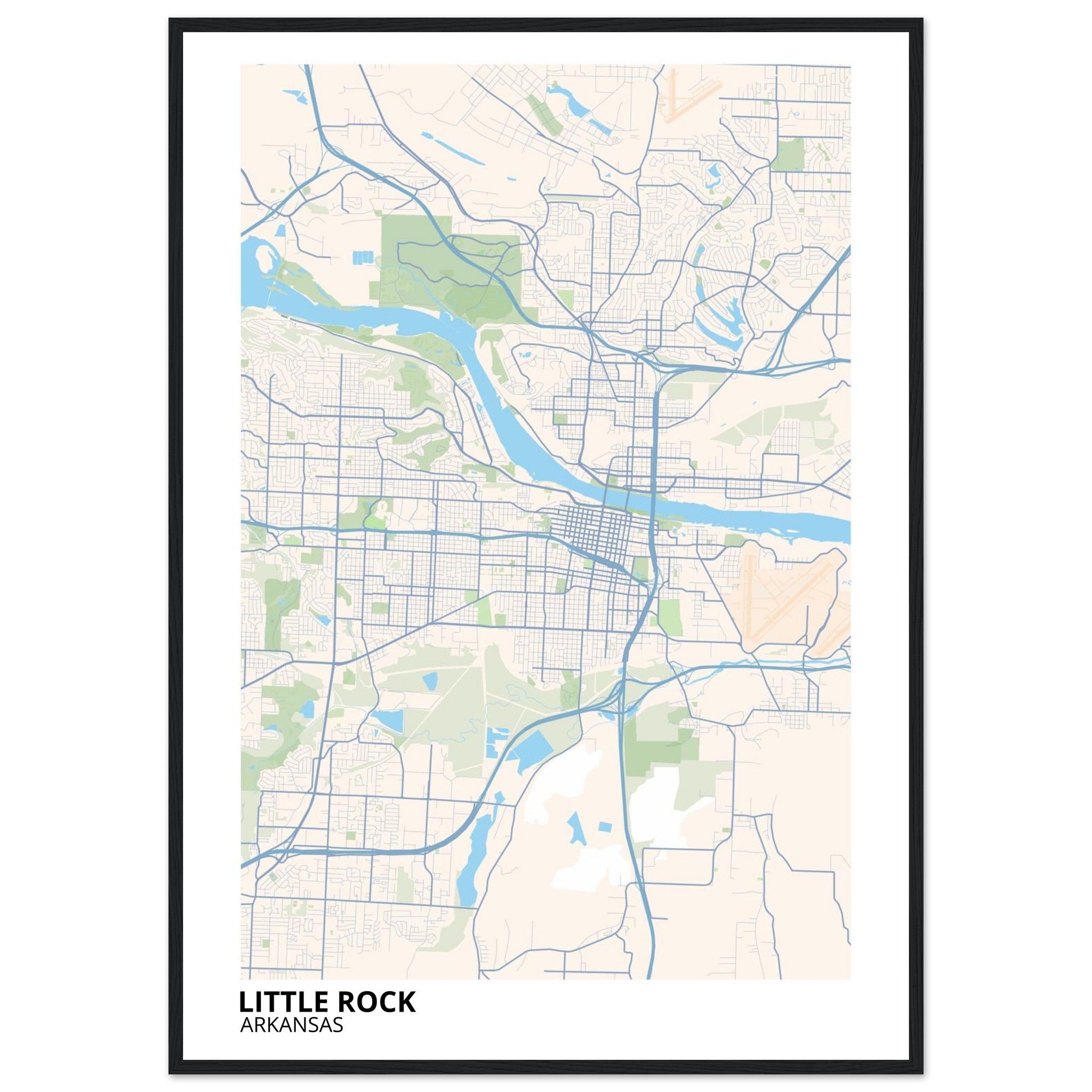 little rock map poster print
