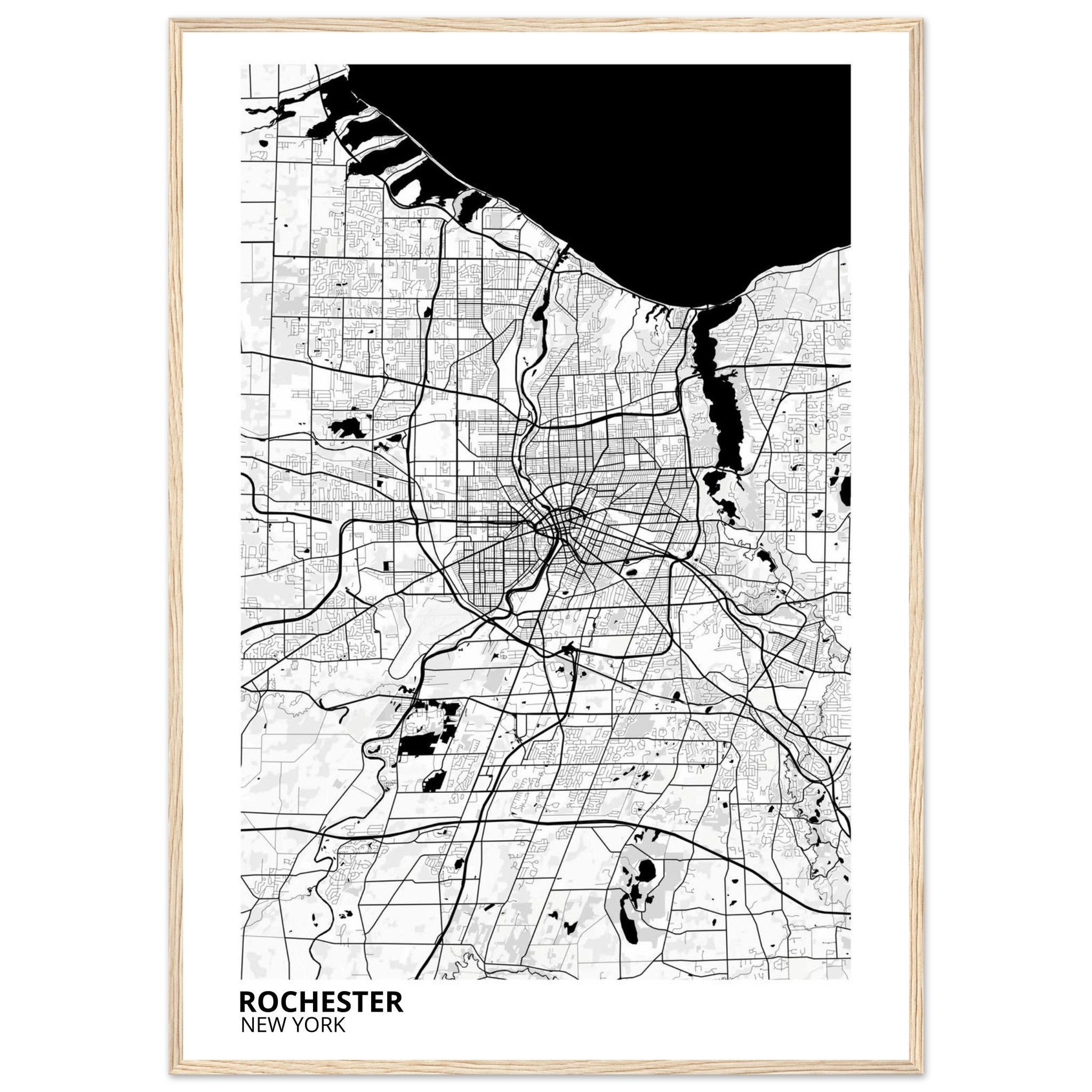 rochester map poster print