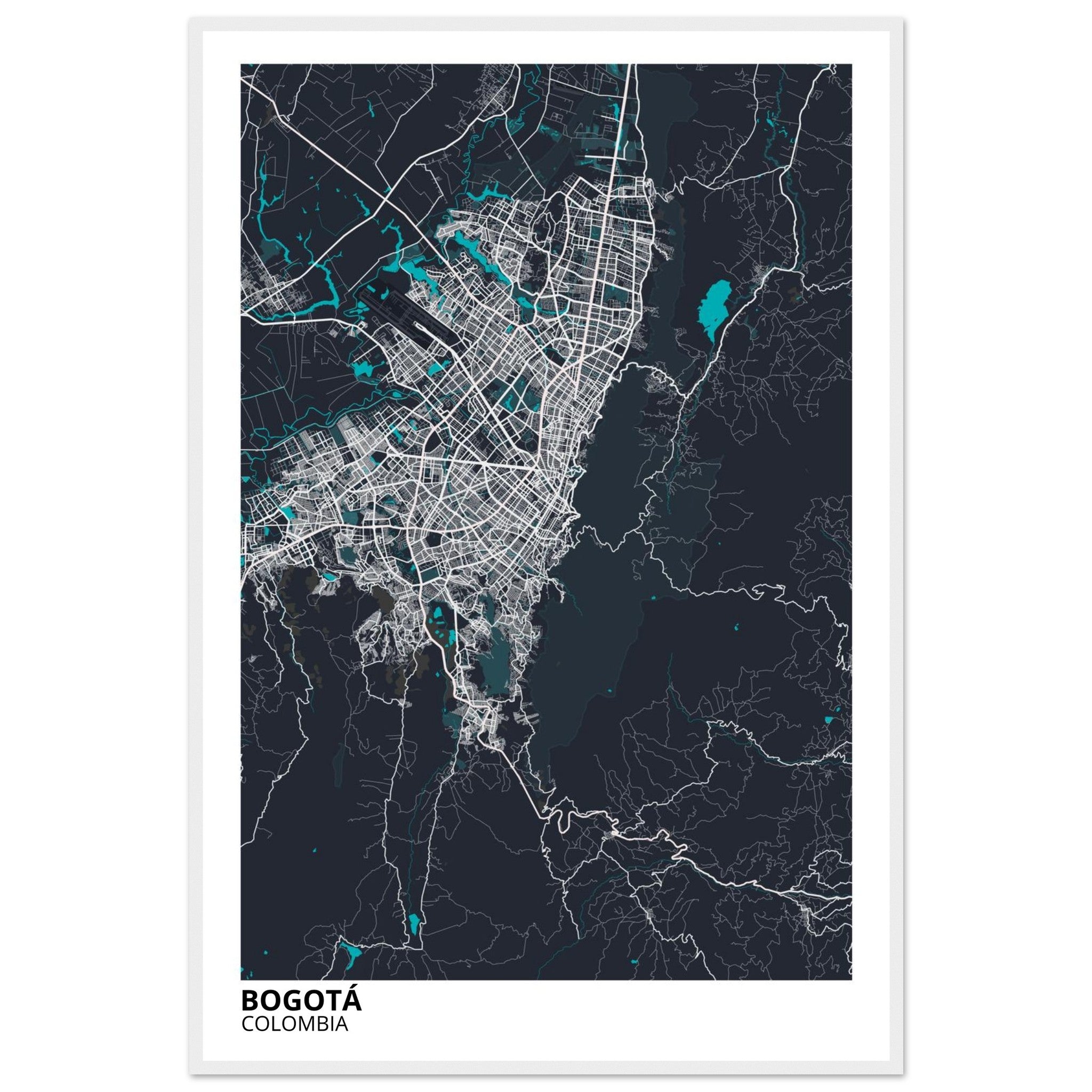 Bogota Colombia City Map Poster | Custom Map Art Print - Ink And Atlas