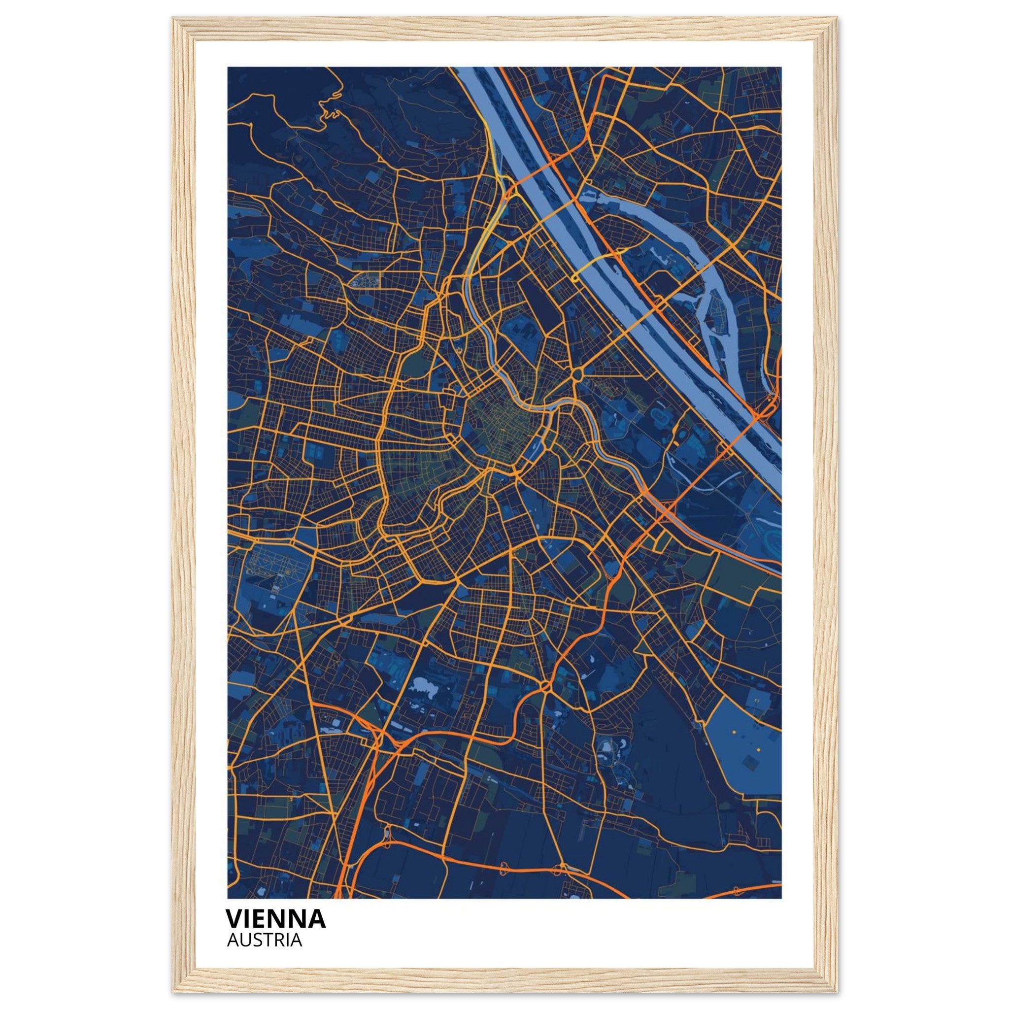 Vienna Austria City Map Poster | Custom Map Art Print - Ink And Atlas
