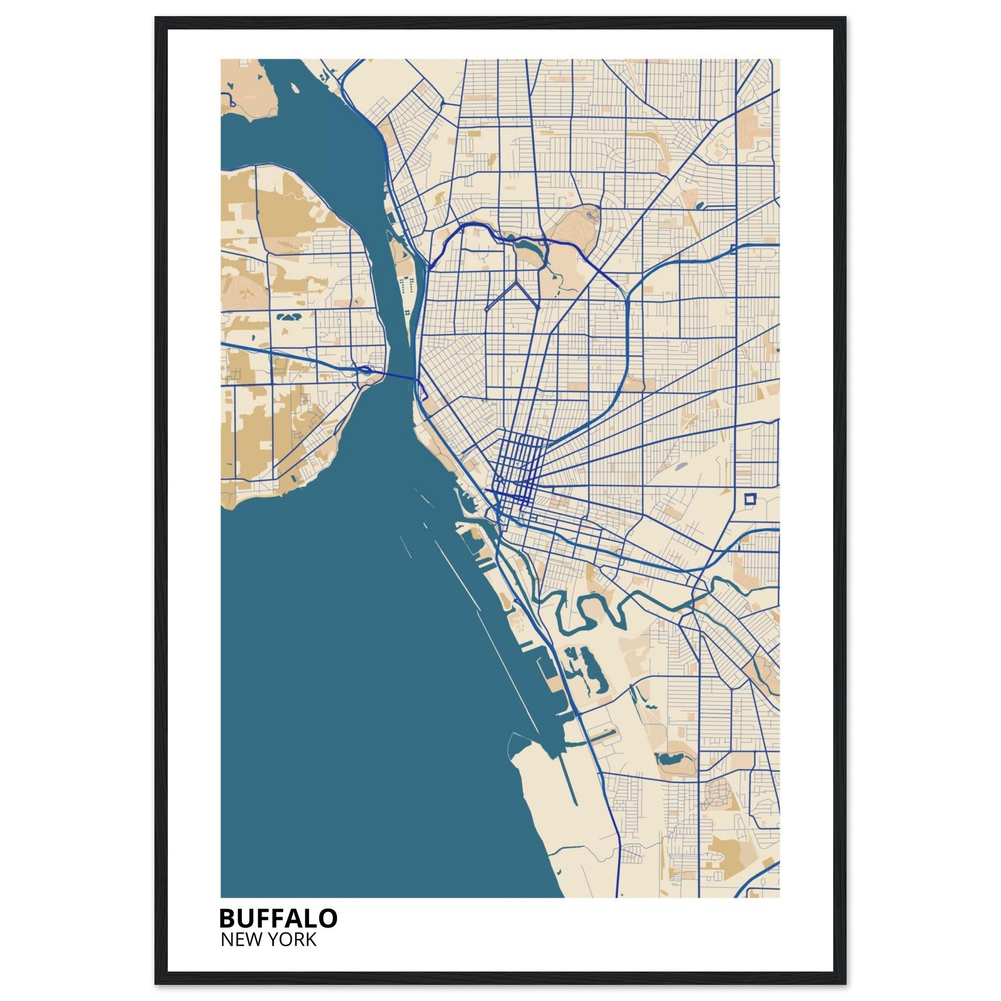 buffalo map poster print