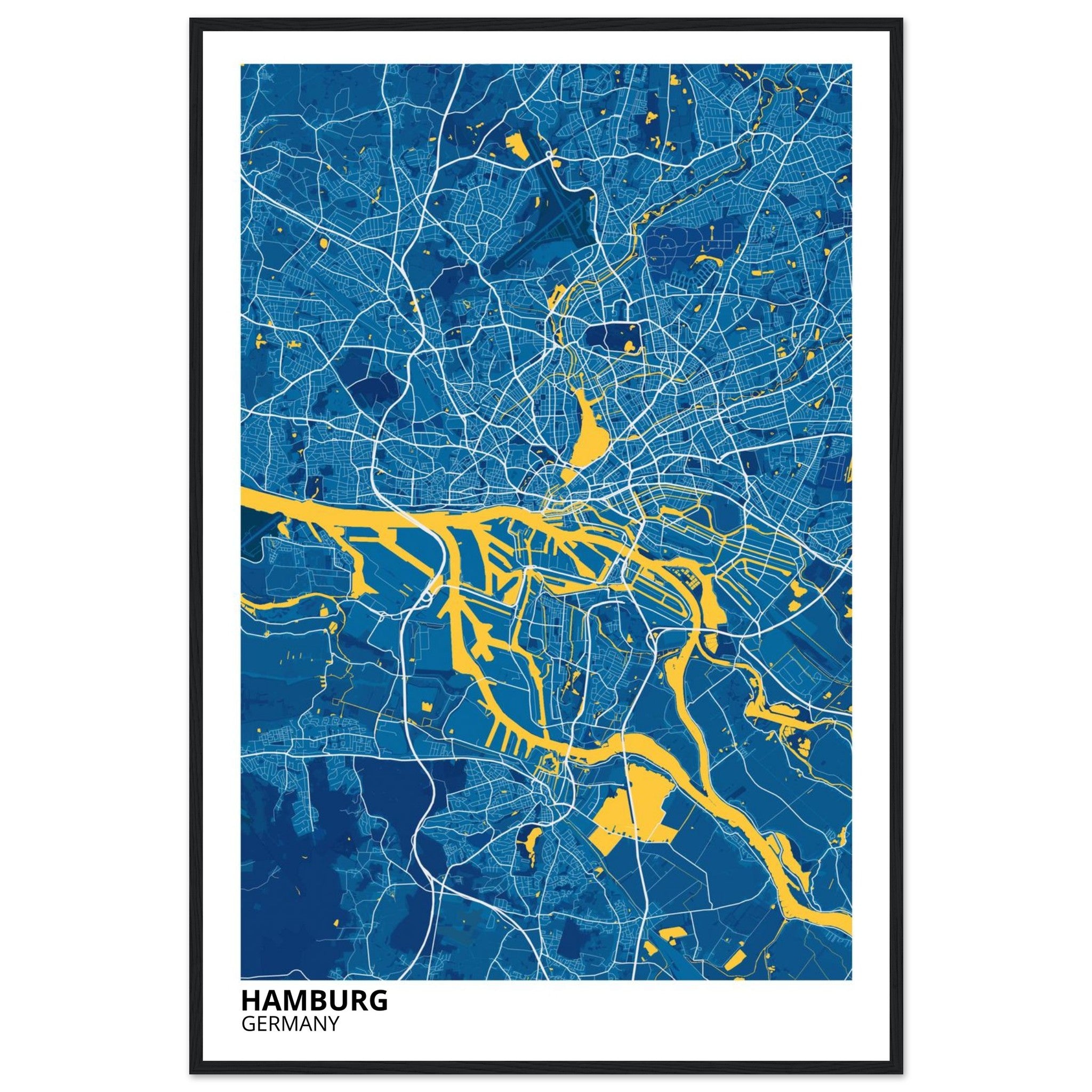 Hamburg Germany City Map Poster | Custom Map Art Print - Ink And Atlas