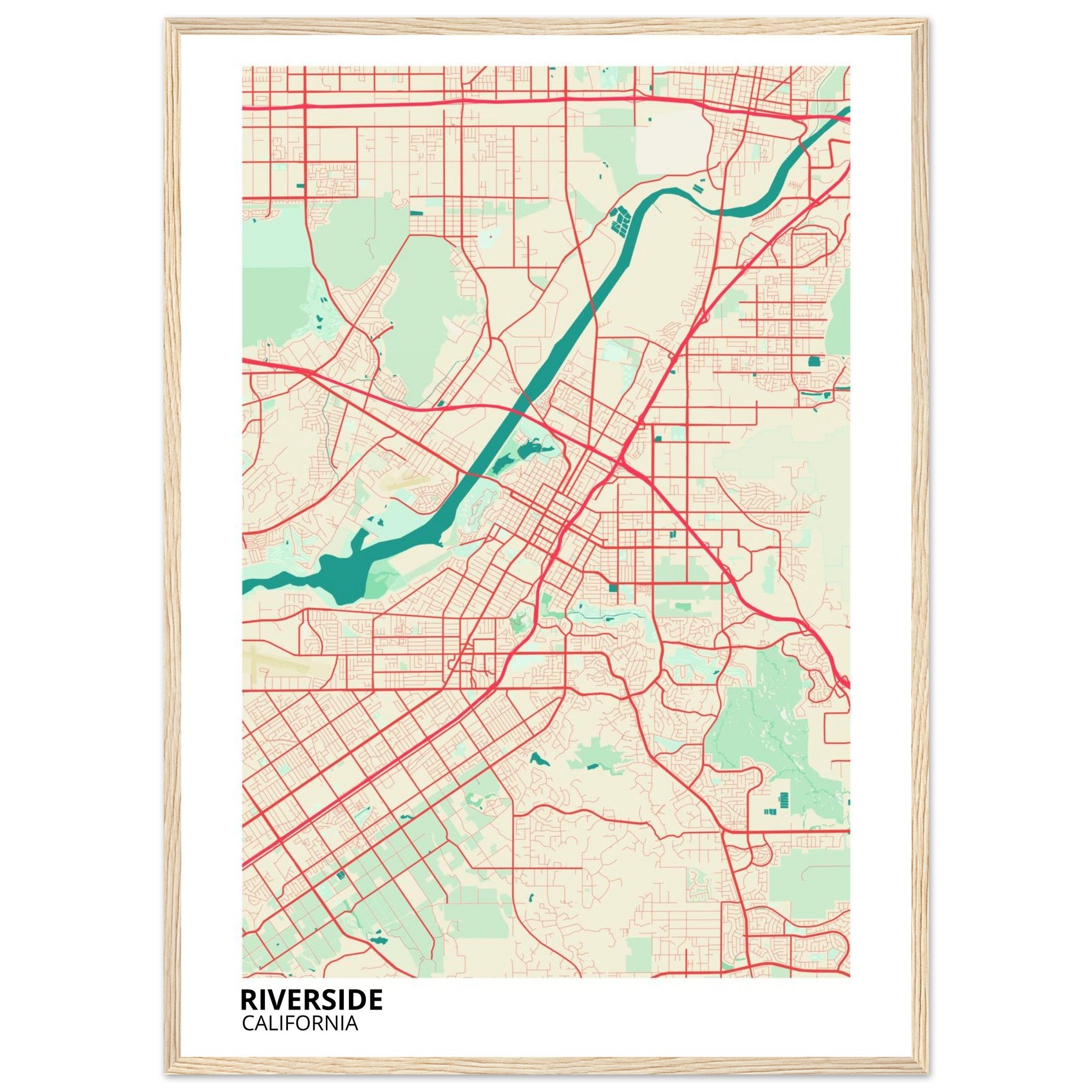 riverside map poster print