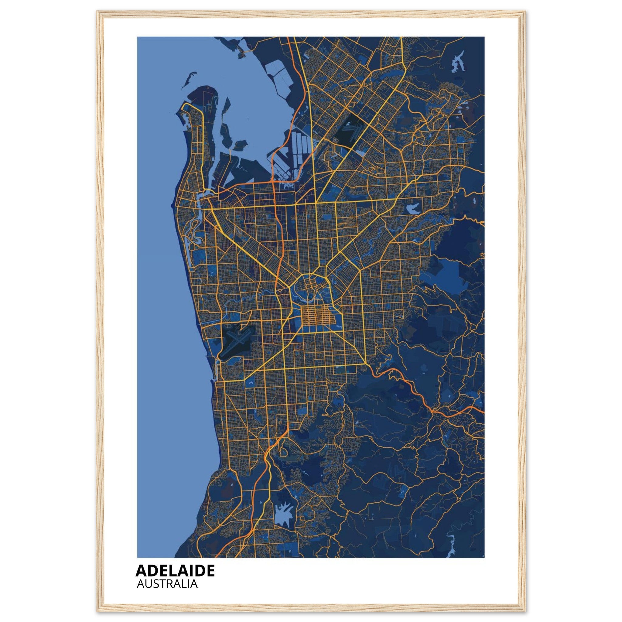 Adelaide Australia City Map Poster | Custom Map Art Print - Ink And Atlas