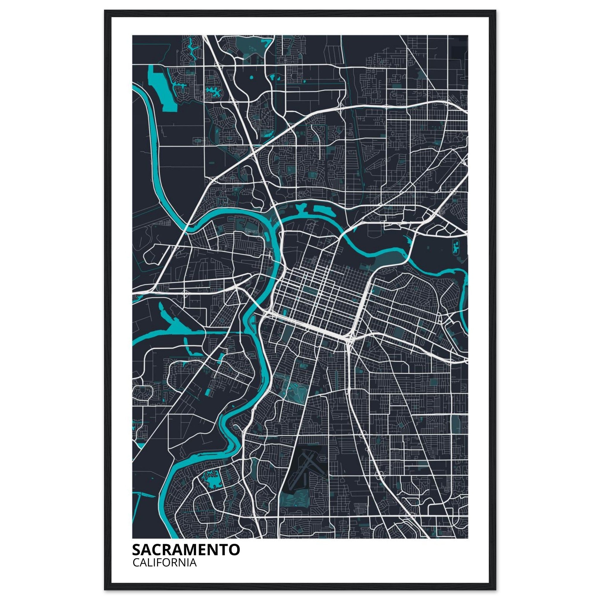 sacramento map poster print