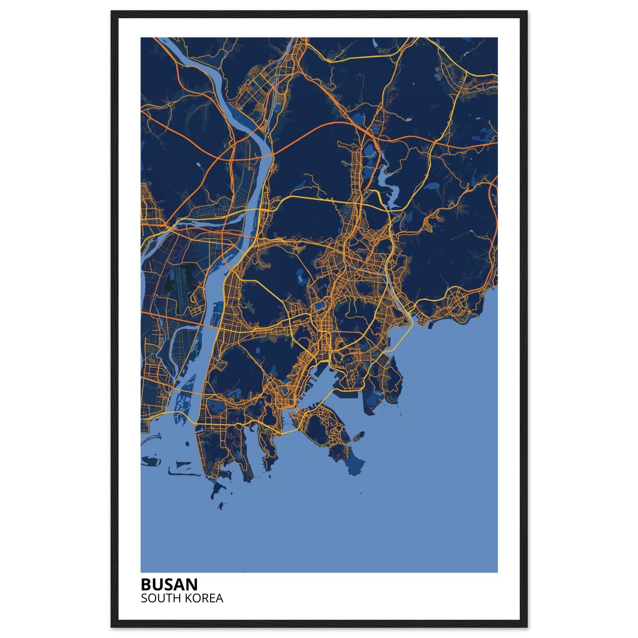 Busan South Korea City Map Poster | Custom Map Art Print - Ink And Atlas
