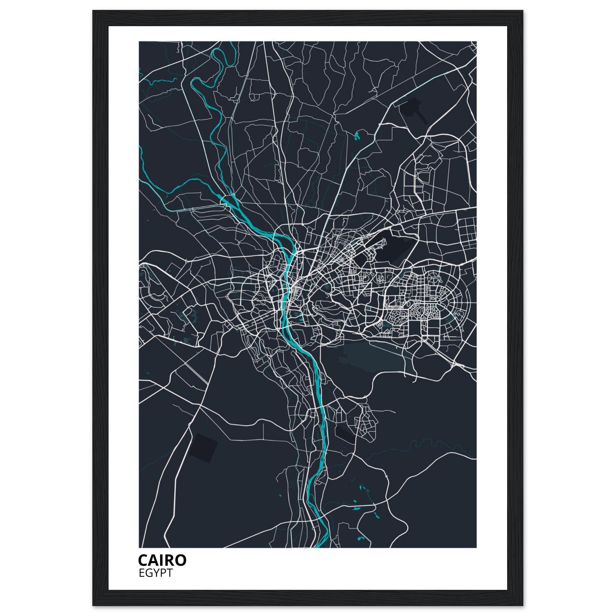 cairo egypt map poster print