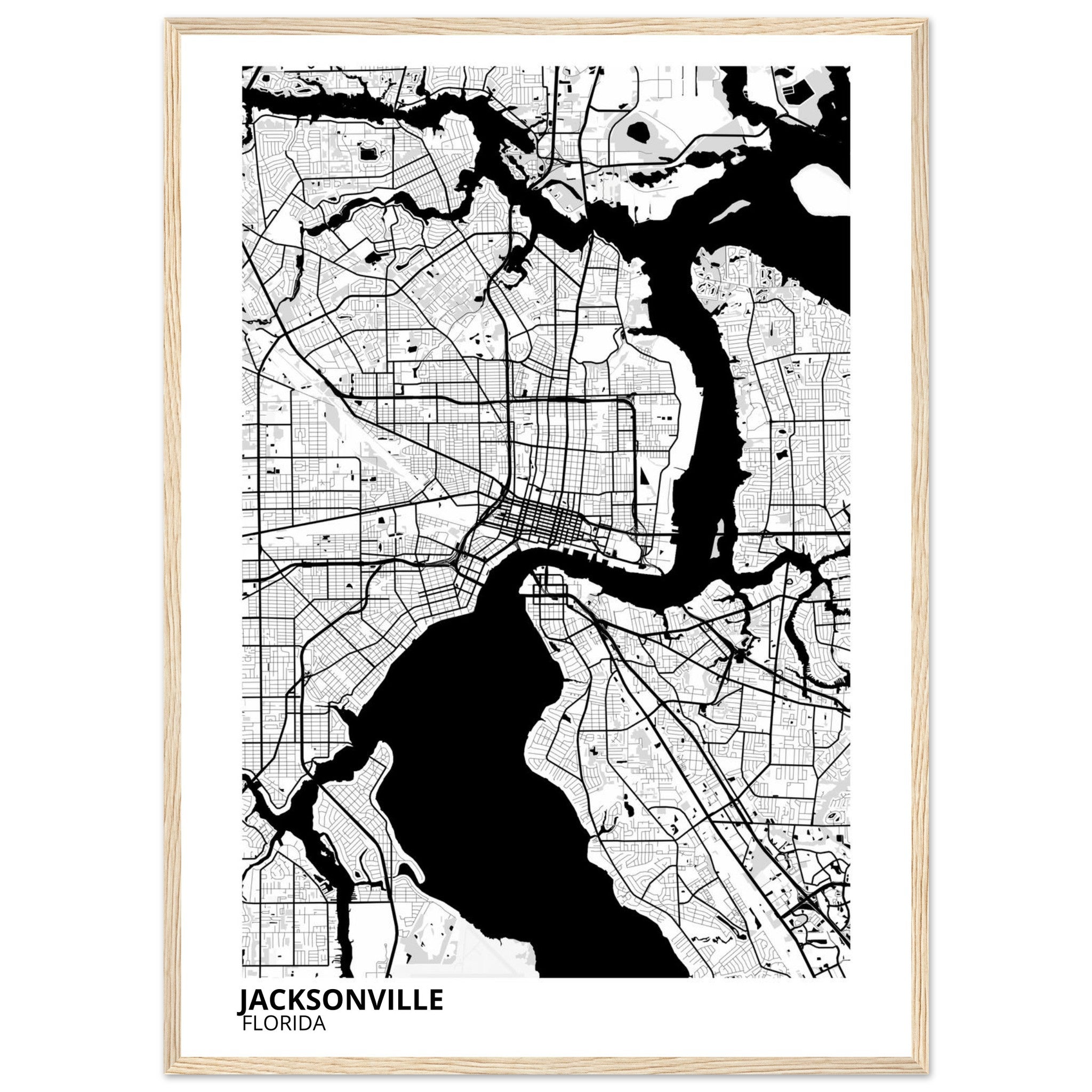 jacksonville map poster print