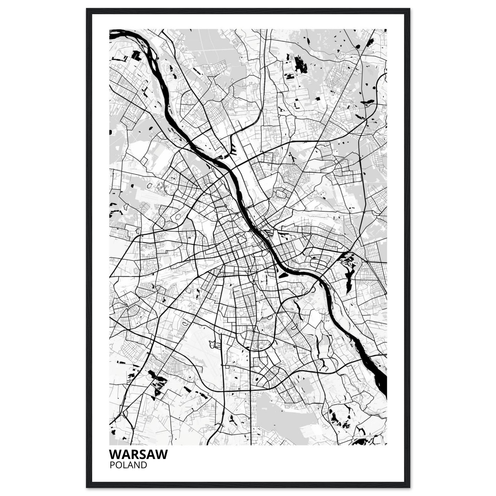 Warsaw Poland City Map Poster | Custom Map Art Print - Ink And Atlas