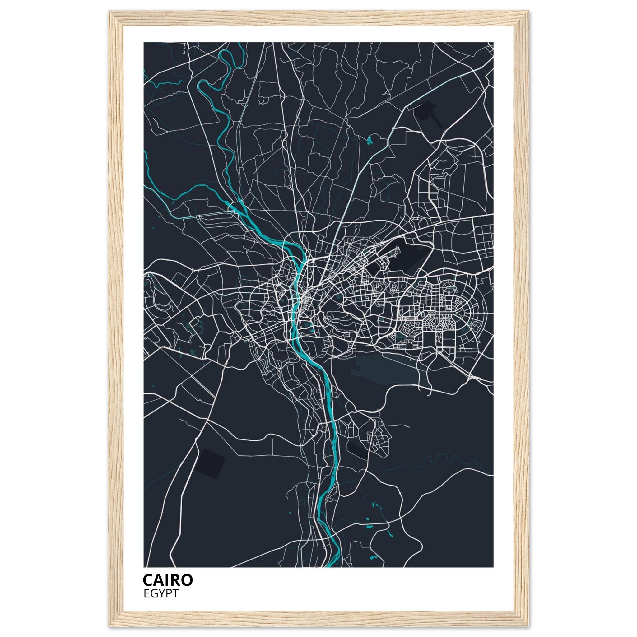 cairo egypt map poster print