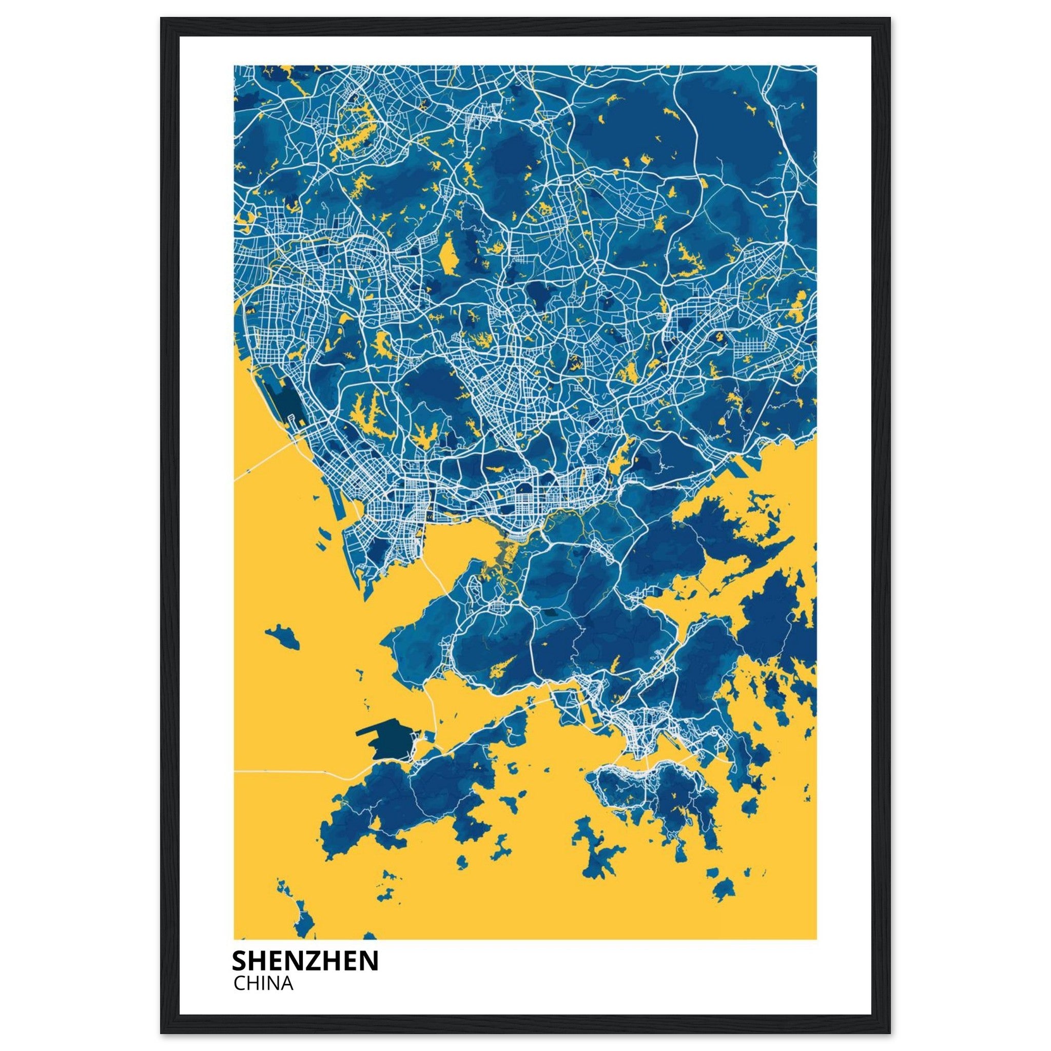 shenzhen china map poster print