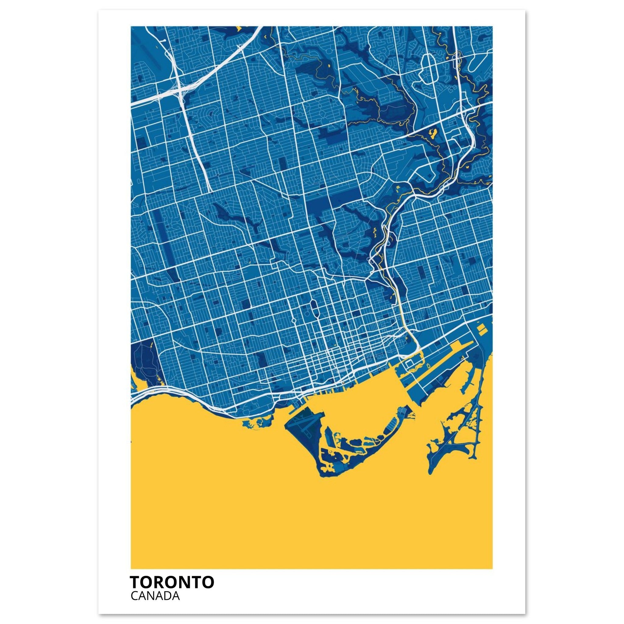 Toronto Canada City Map Poster | Custom Map Art Print - Ink And Atlas